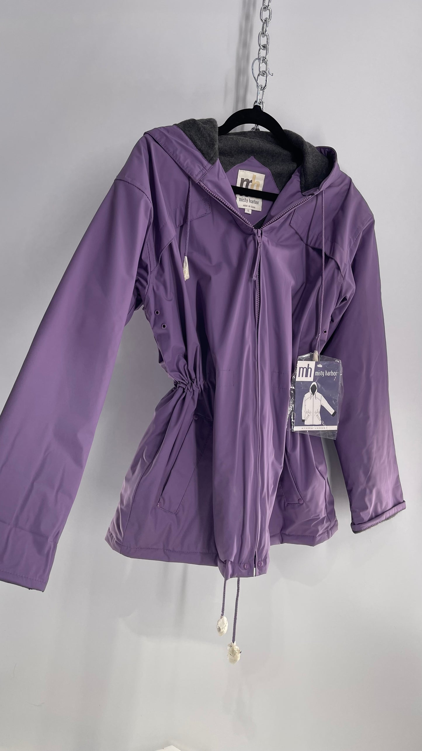 Deadstock Vintage Misty Harbor Purple Drawstring Cinch Waist Jacket (Small)