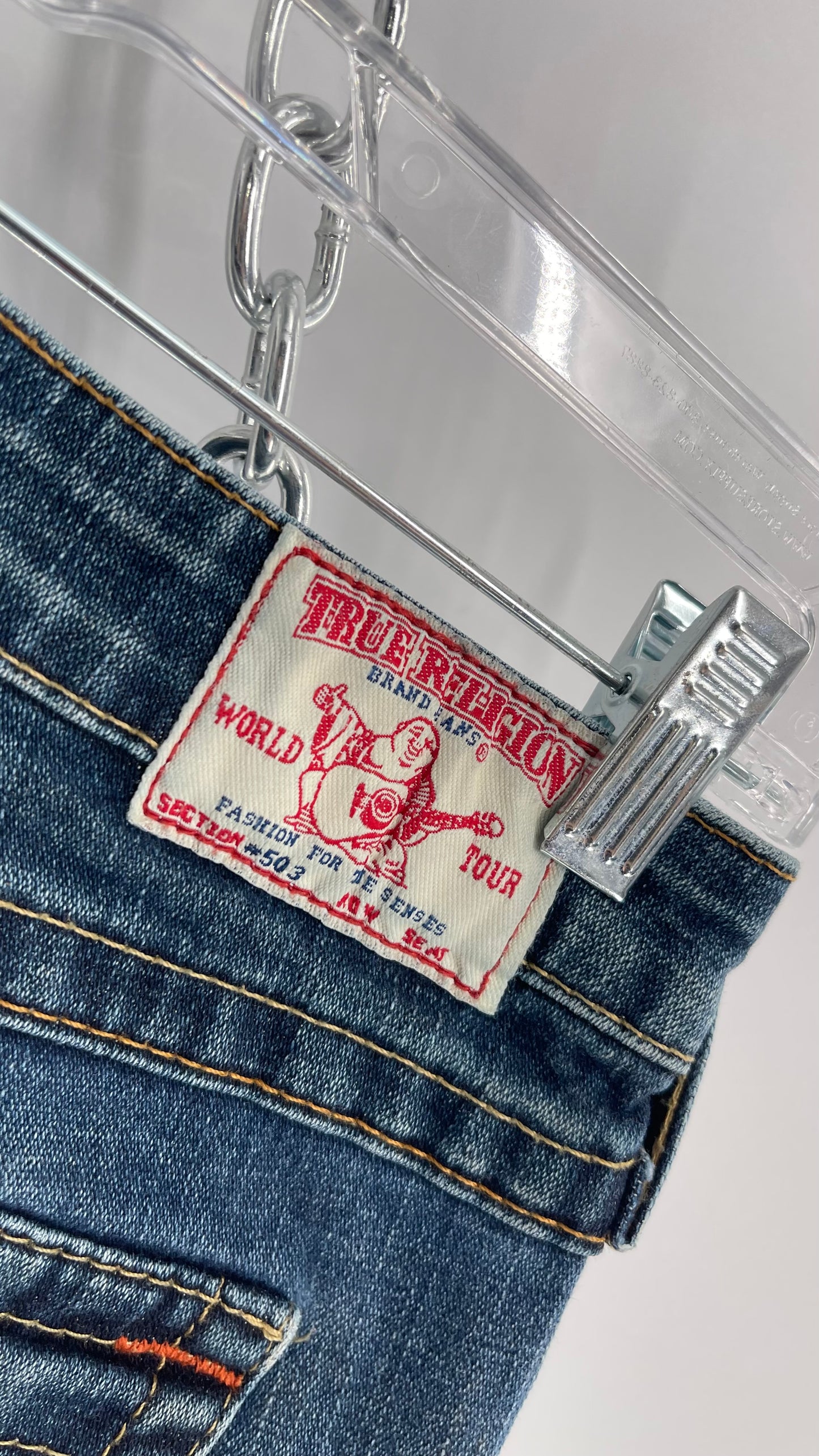 Vintage True Religion Kickflare Jeans with Embroidered Pockets (30)