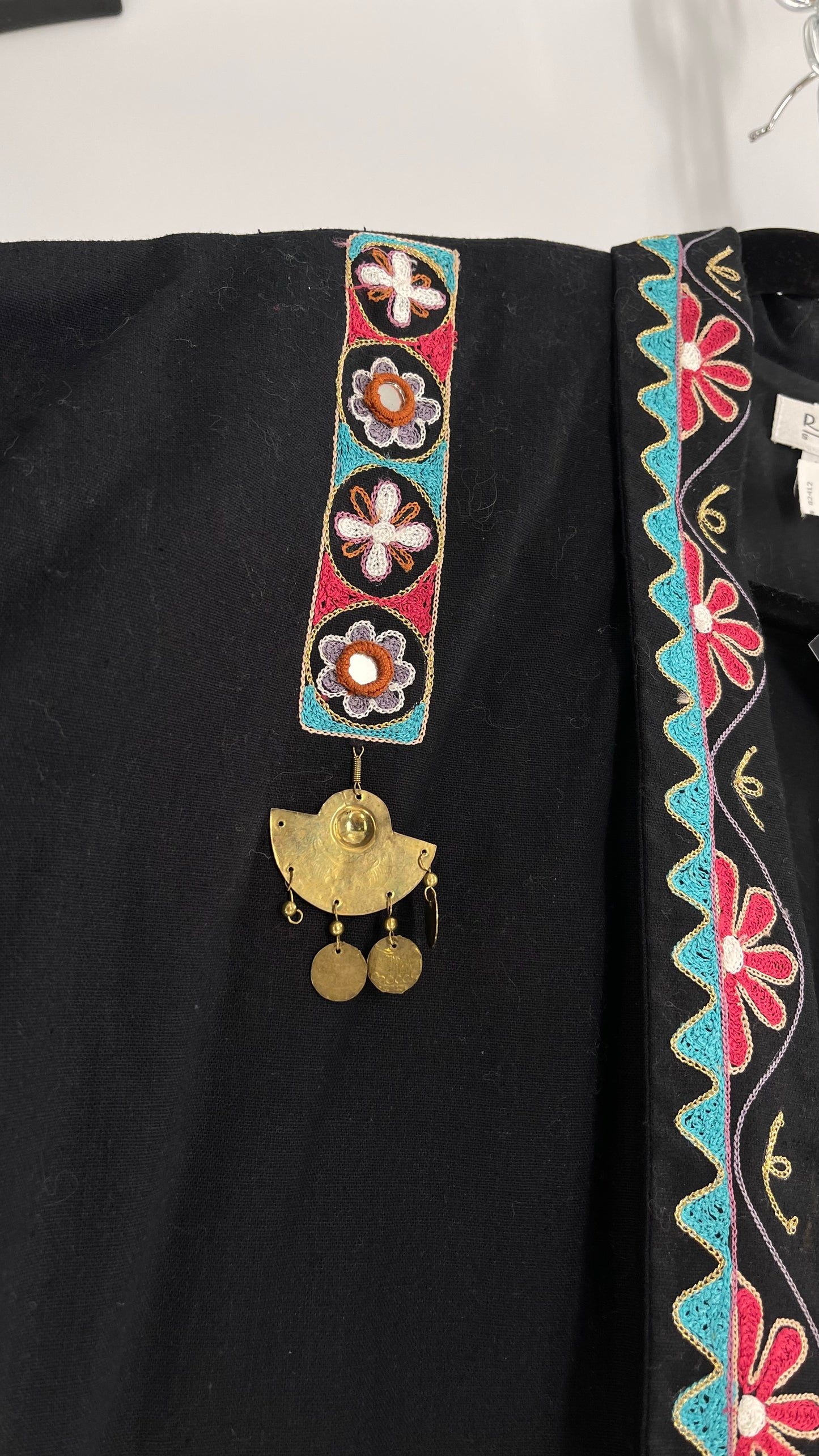 Vintage 1970s RÁFIA STUDIO Western Embroidered Jacket with Bronze Medallions (Medium)