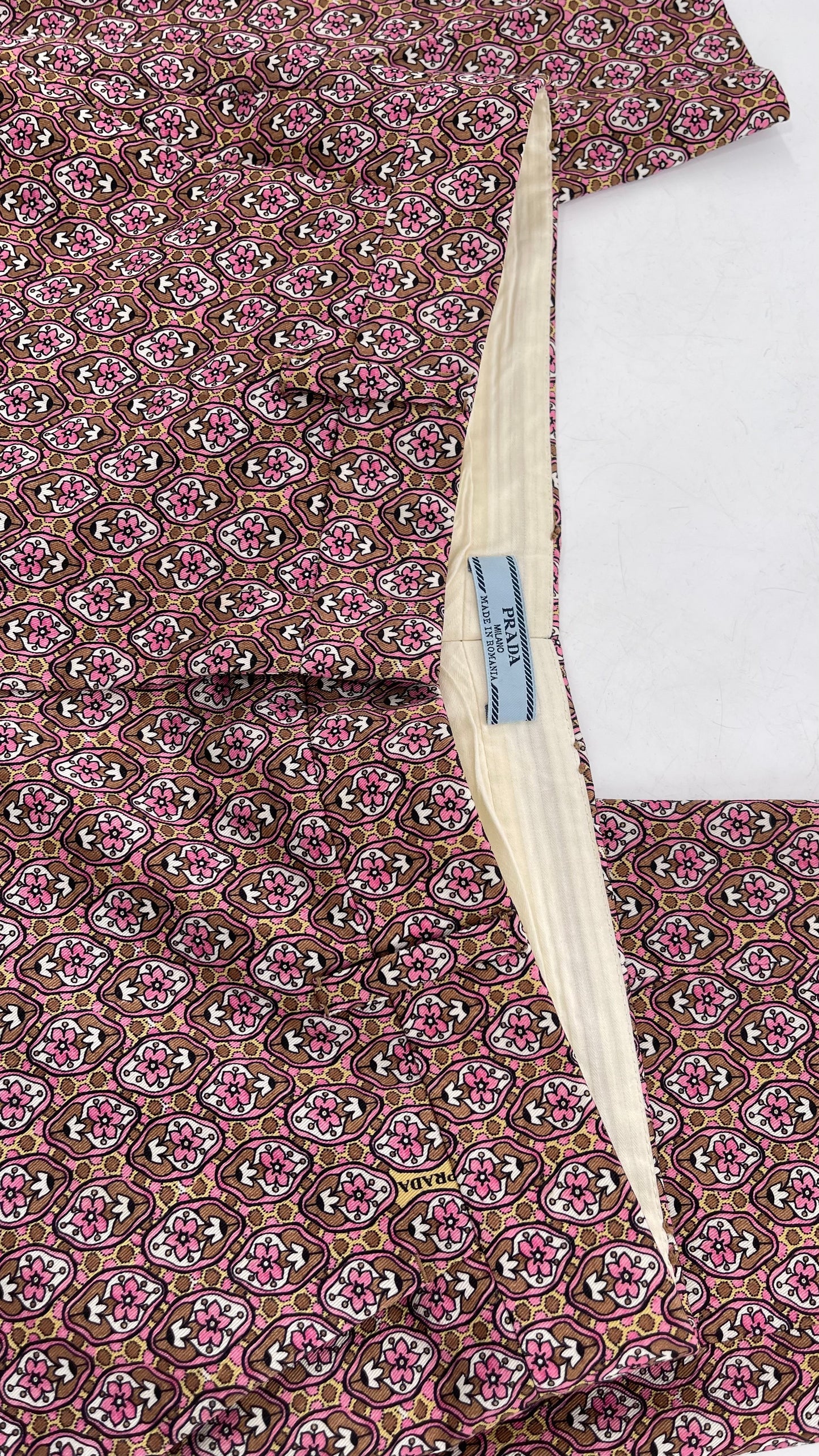 Vintage PRADA Trouser Brown Pink 1970s Style Pattern (28)