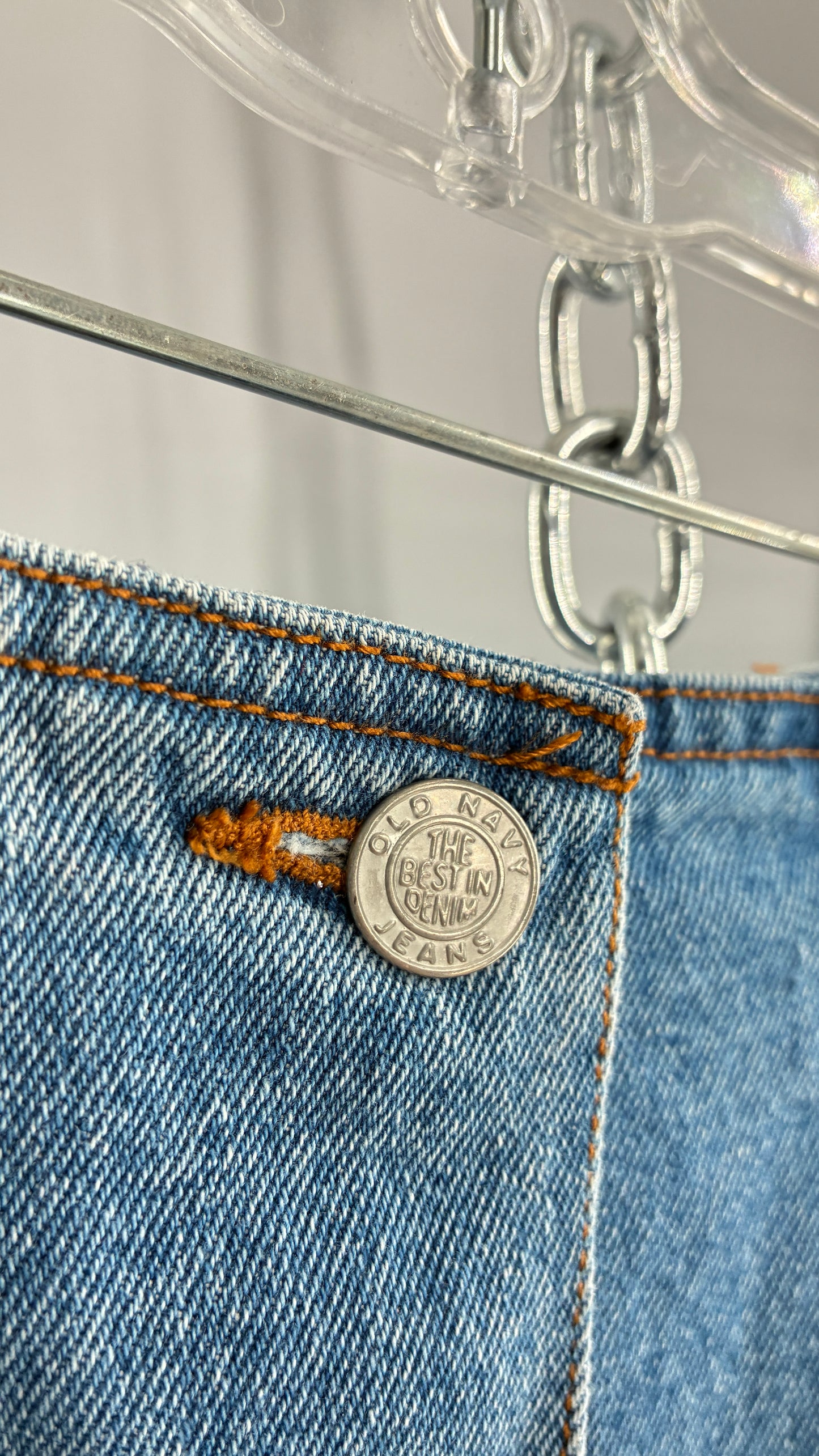 Vintage Old Navy Button Front Denim Jean Skirt (6)