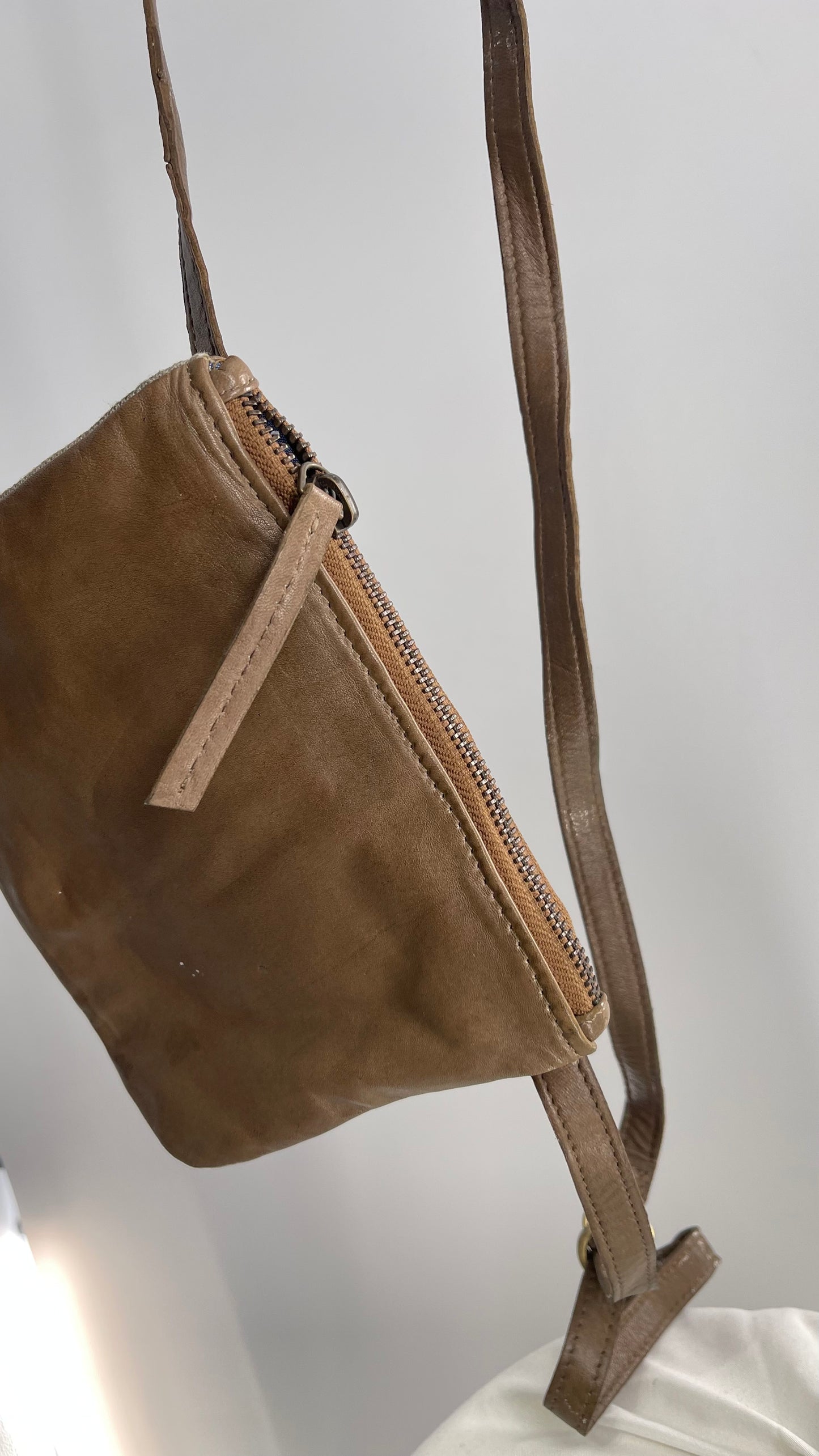 Free People Brown Leather Crossbody Fanny Pack Hip Bag