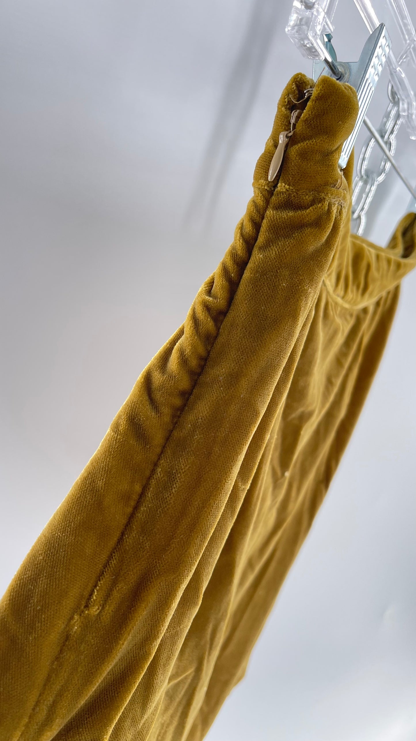 Free People Mustard Velvet Ruche Side Skirt (0)