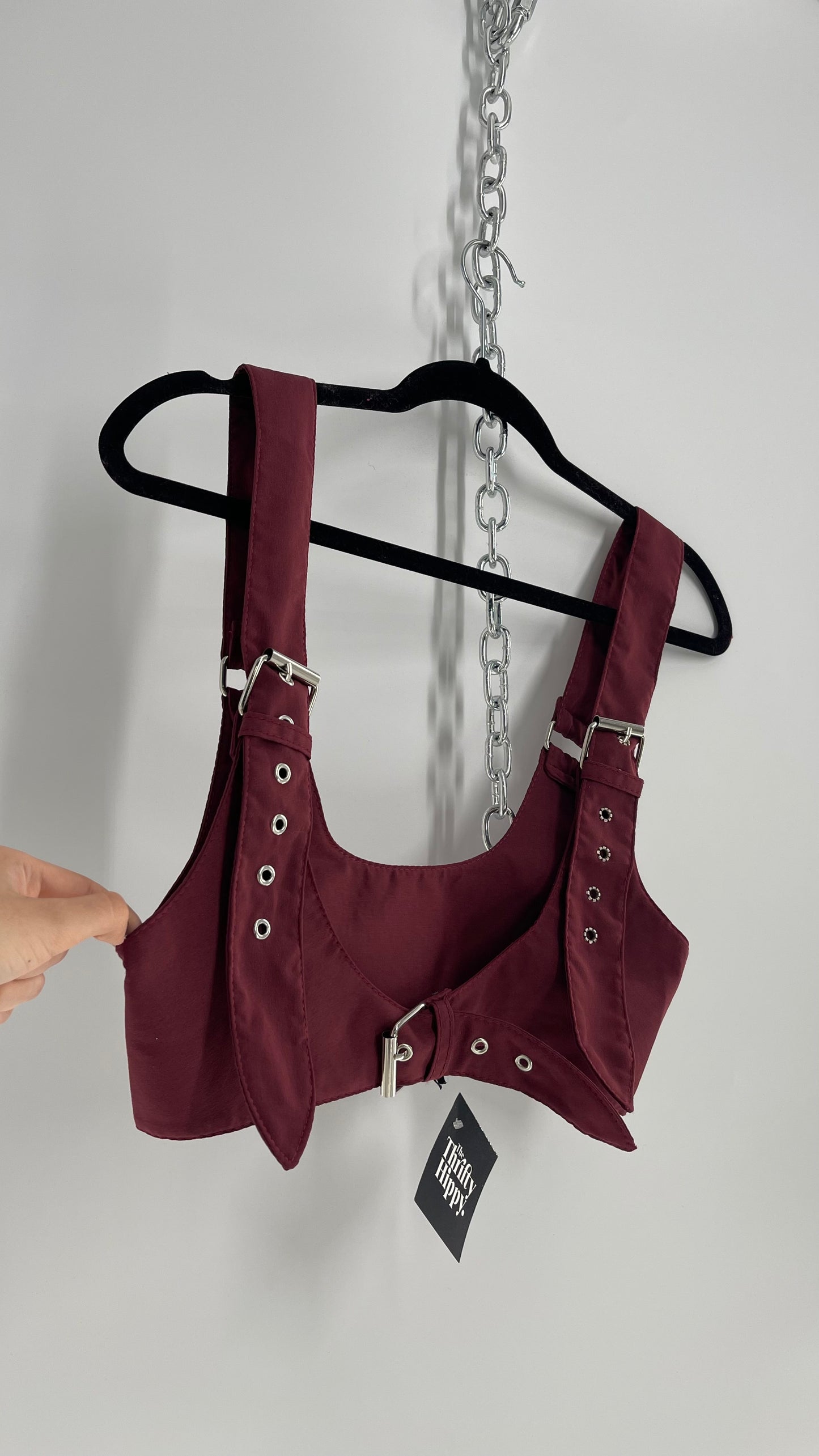 Urban Outfitters Burgundy Harness Top (Medium)