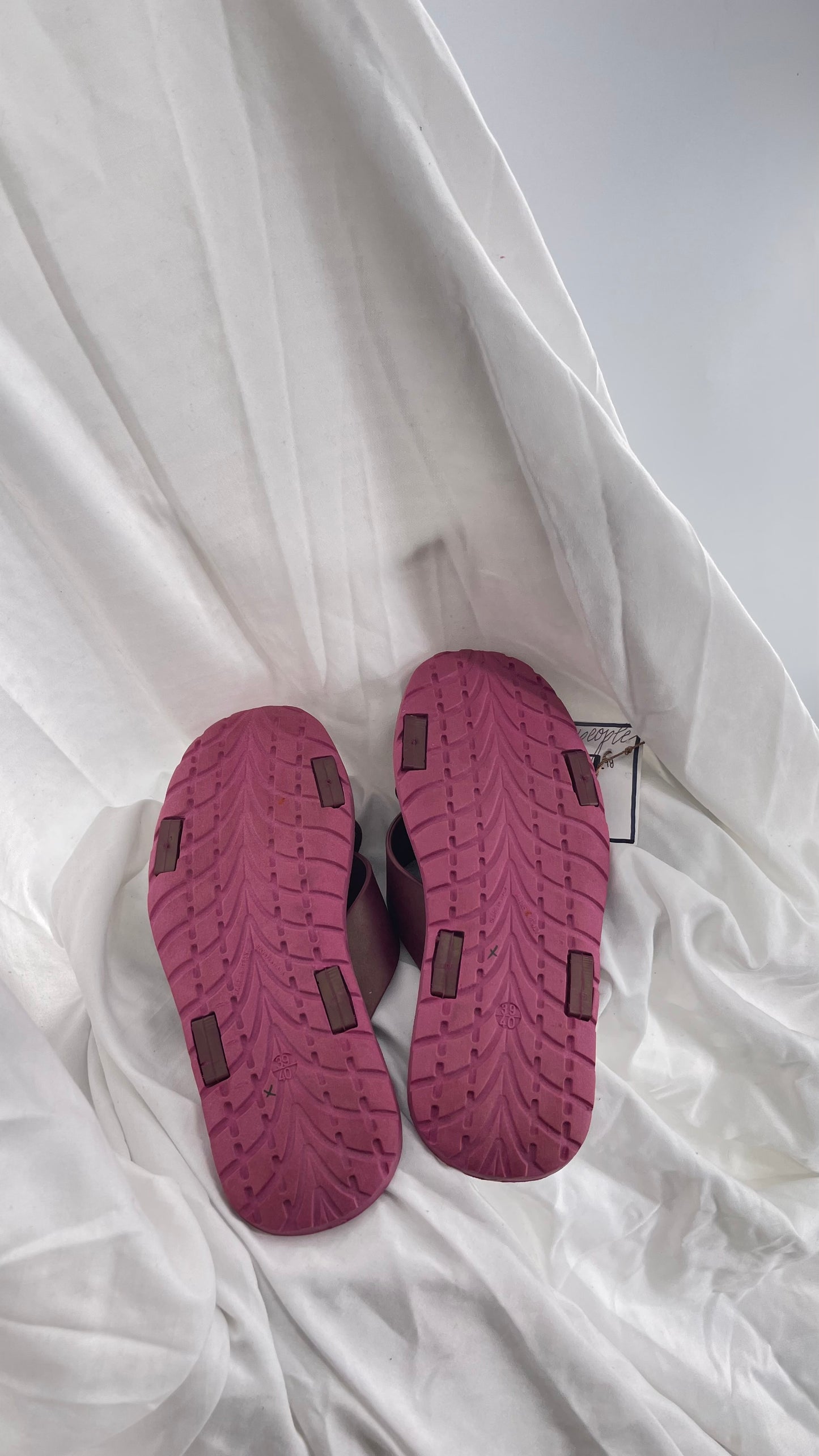 Free People Plum Rubber Slide on Flip Flops (39/40)