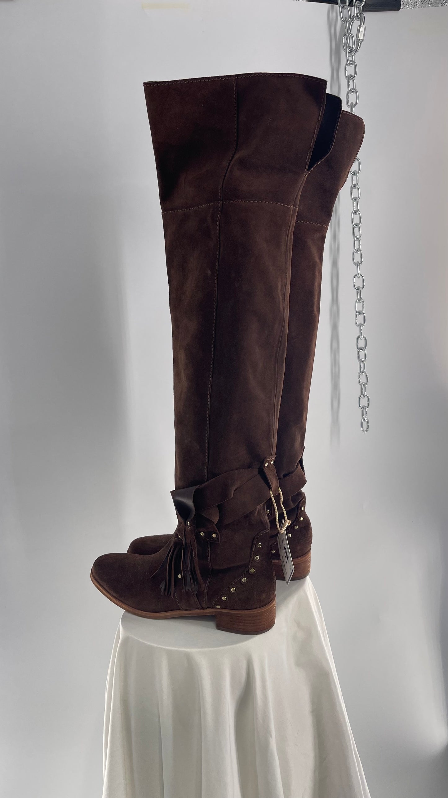 See by Chloé Dasha Dark Brown Dakar Thigh High Suede Boots (39.5/9.5)