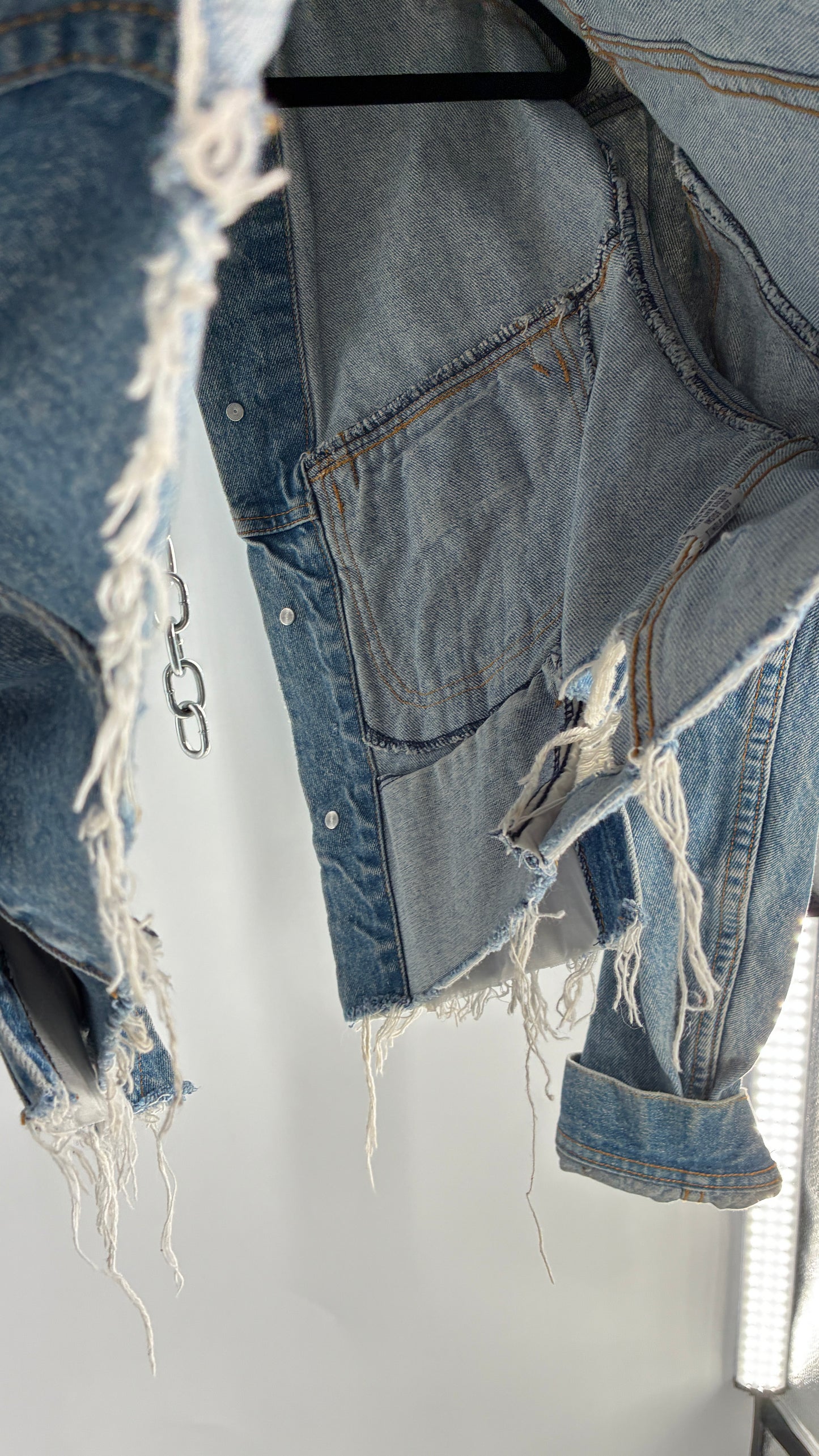 Vintage LEE Distressed Denim Cropped Jacket  (Medium)