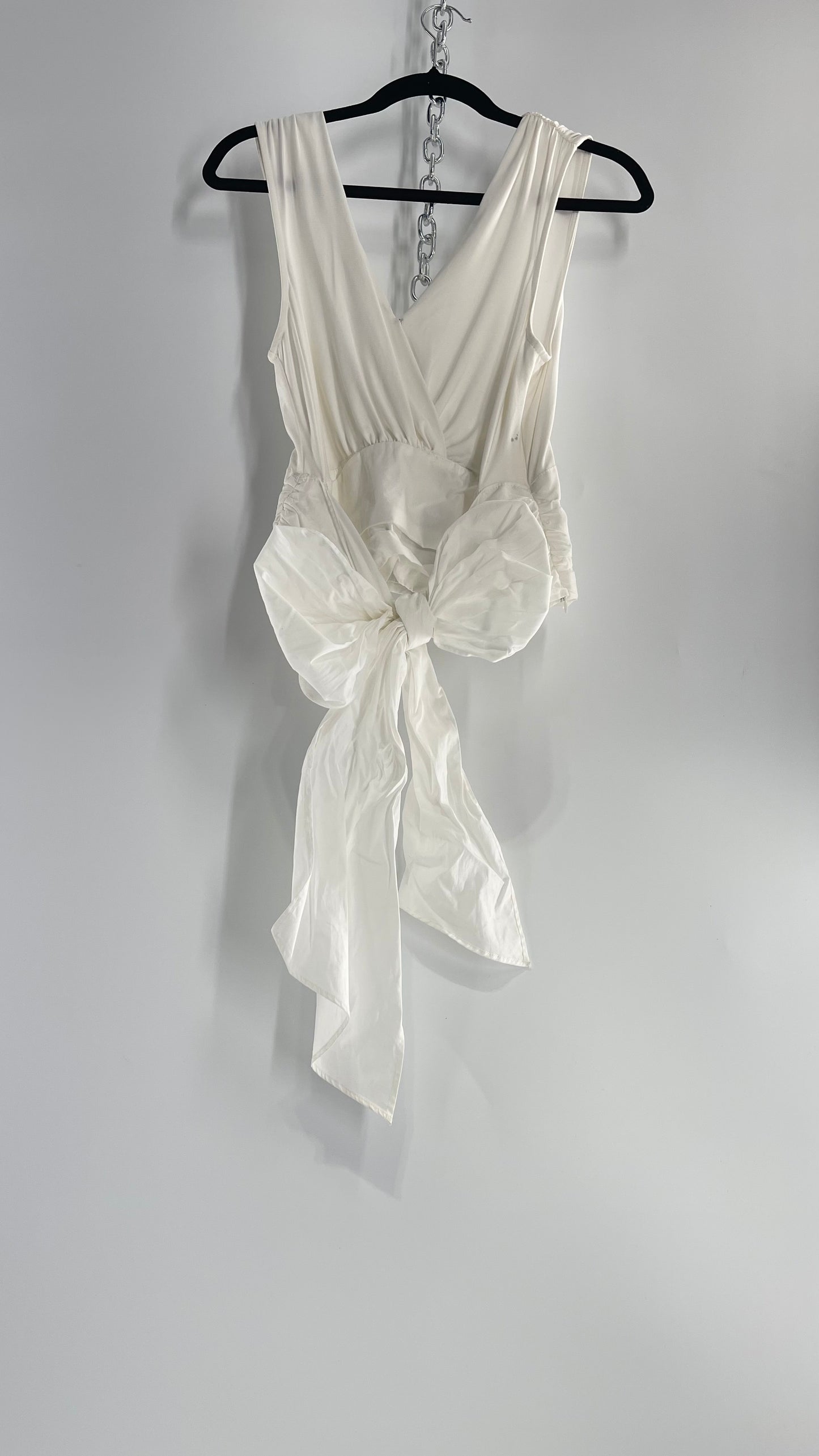 Sunday in Brooklyn Anthropologie White Wrap Around Tie Up Tank (Medium)