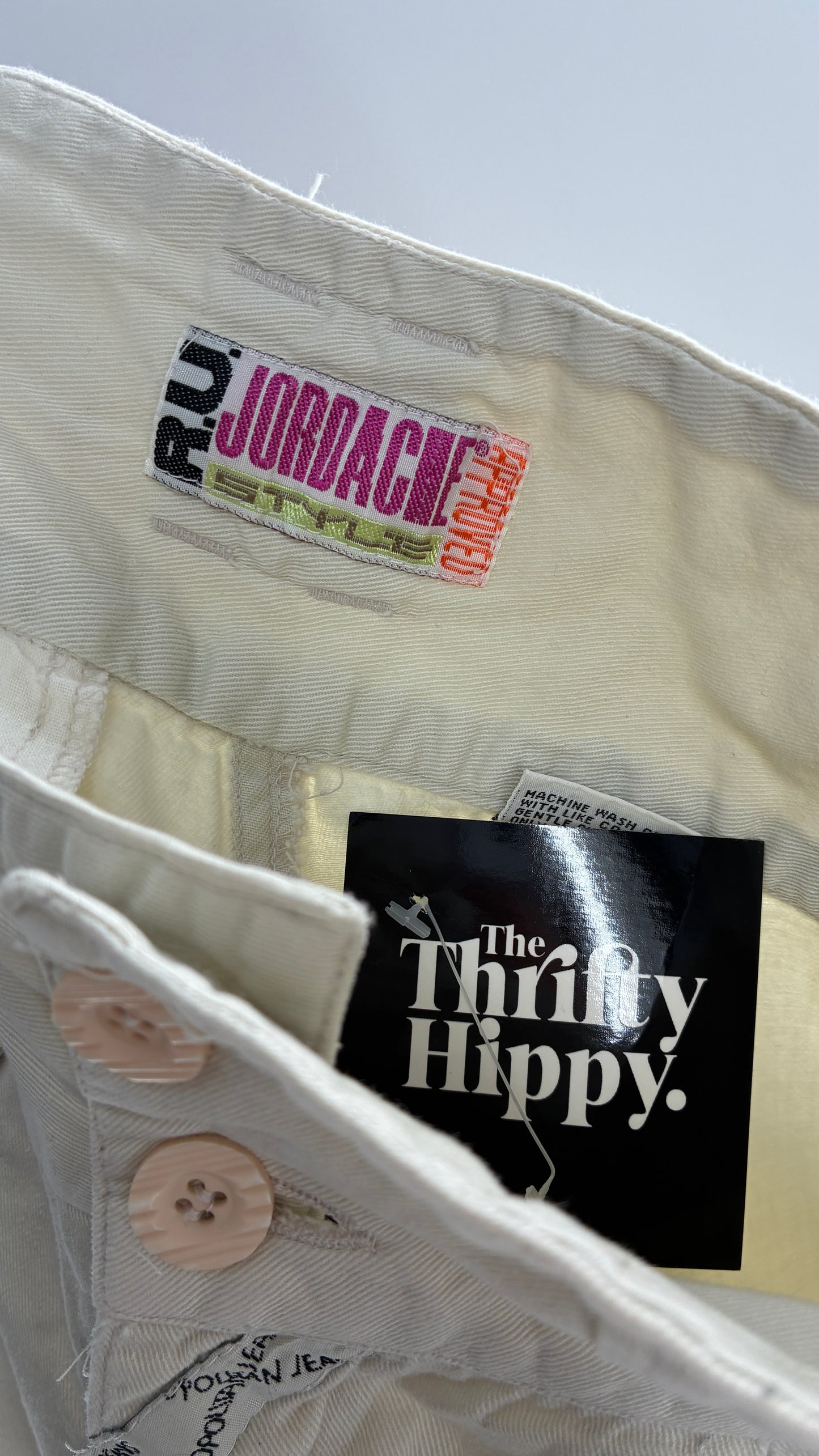Vintage 1980s JORDACHE Off White High Waisted Pleated Waist Trouser Pant (9/10)