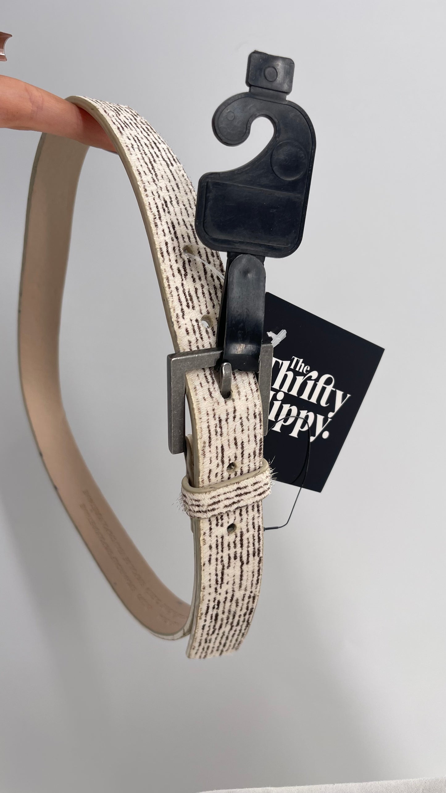 Urban Outfitters Calf Hair Beige Skinny Belt (Small)
