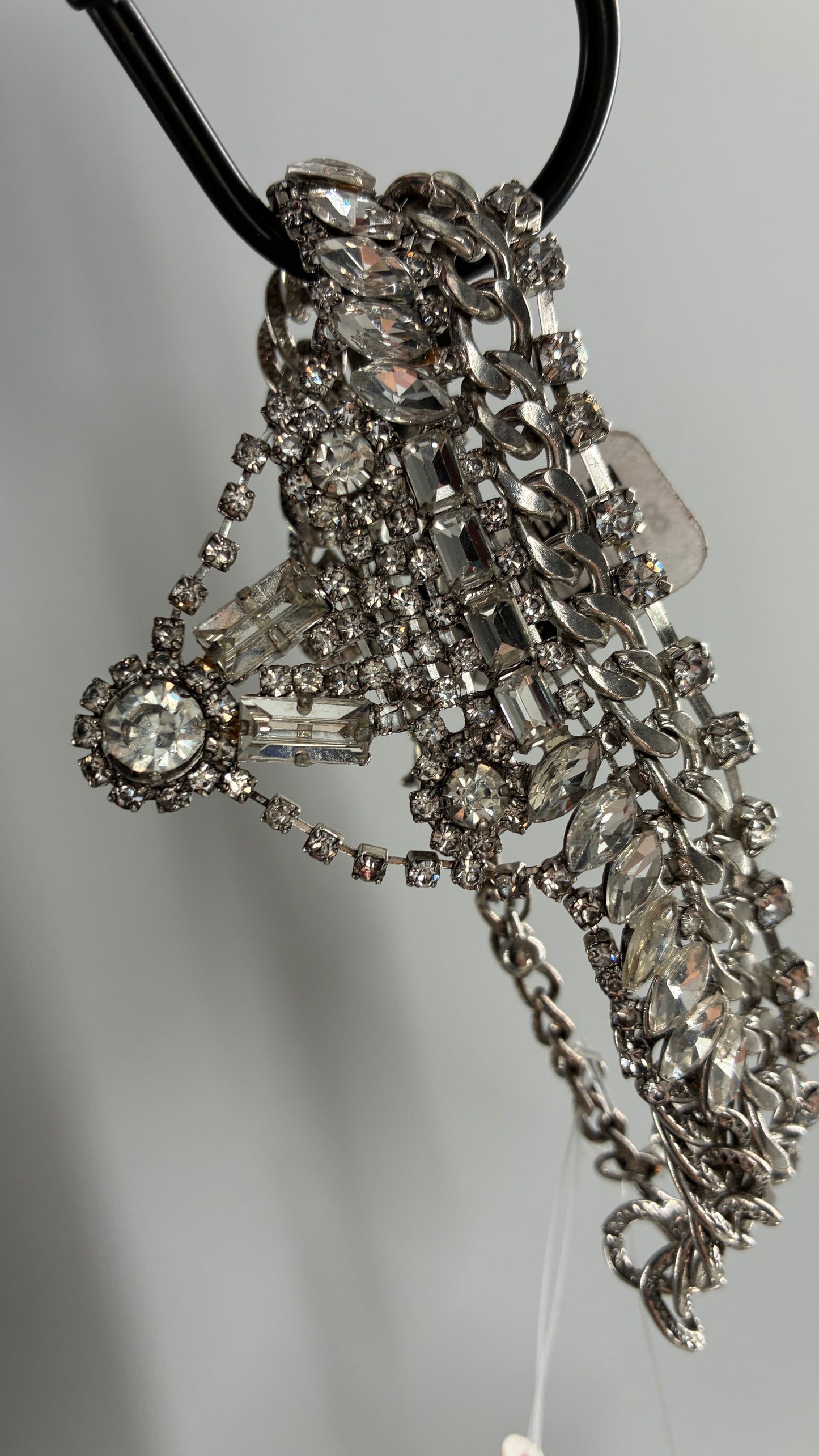 Free People Elaborate Silver Rhinestone Bracelet with Tags Attached