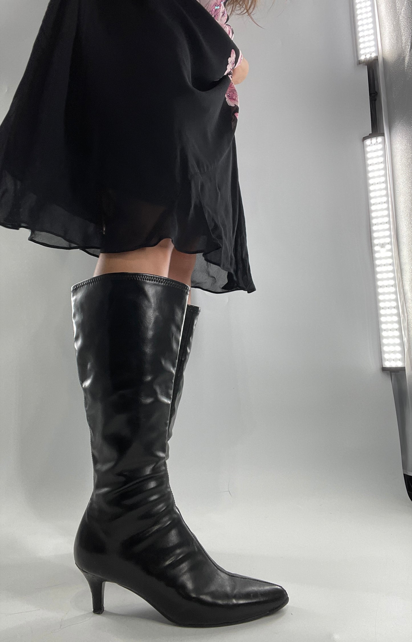 Vintage Kitten Heel Knee High Boots