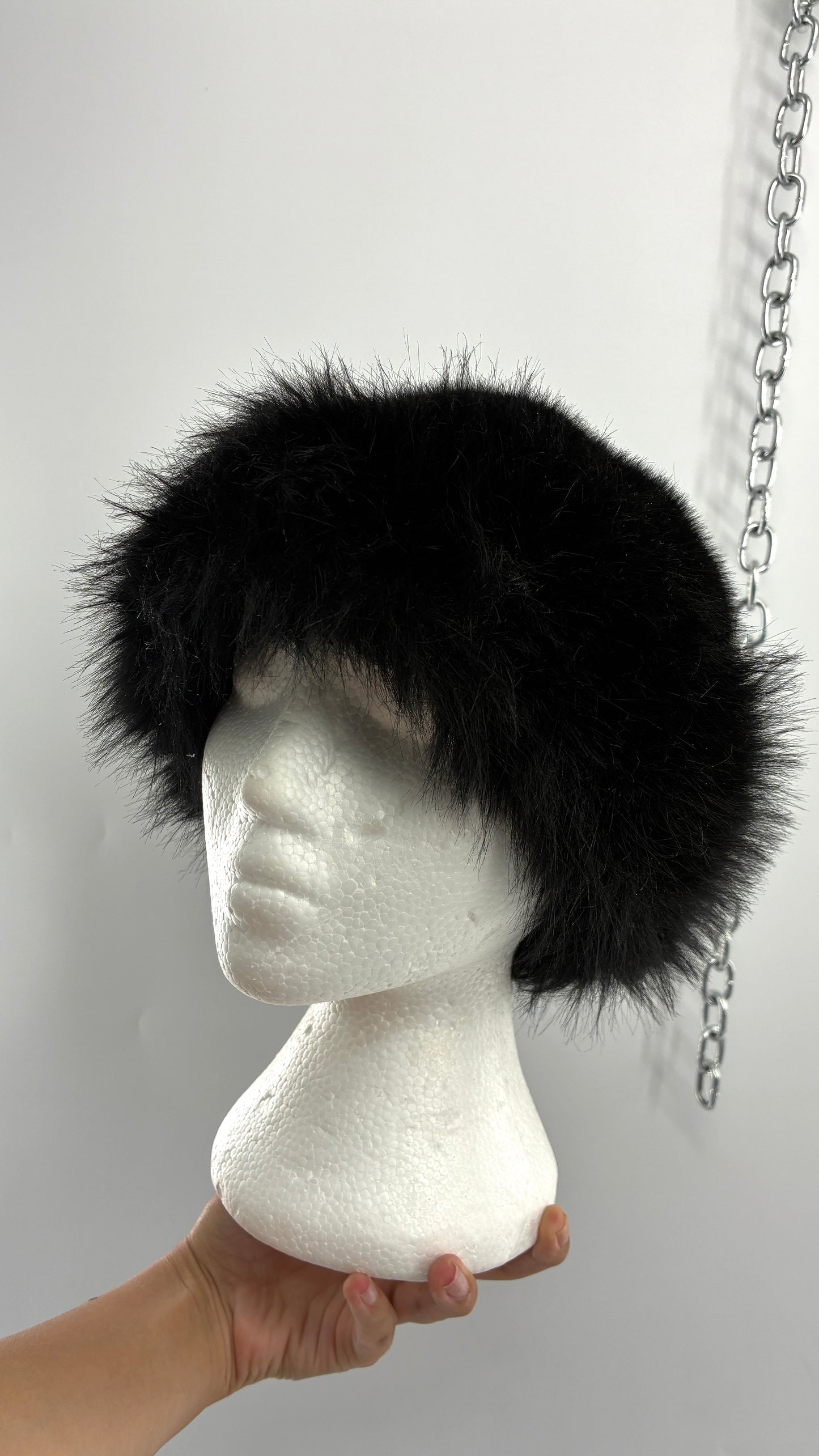 Vintage Faux Fur Cap with Thick Banded Trim