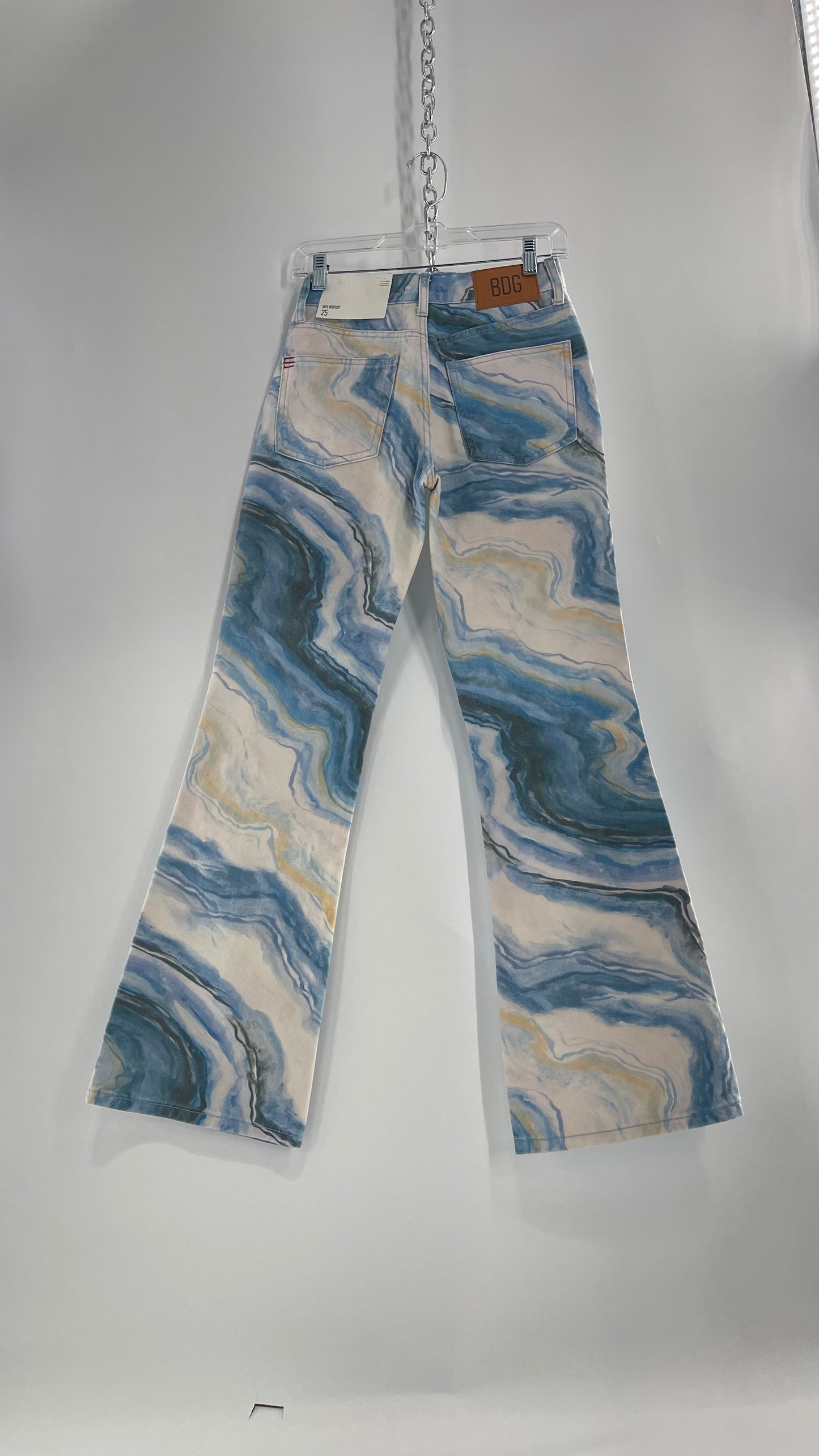 BDG Geode Graphic Blue Kickflares with Tags Attached (25)