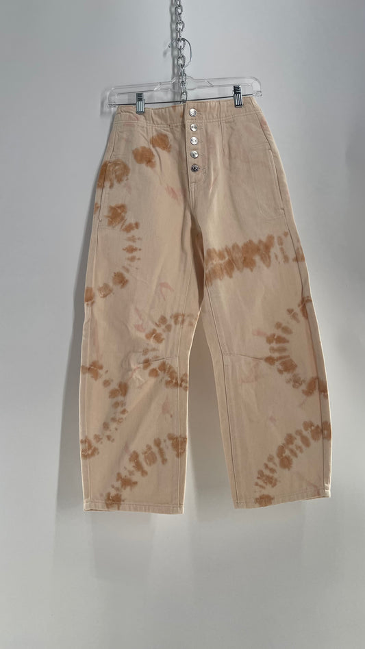 Free People Osaka Beige Carpenter Pant with Sunburst Tie Dye (24)