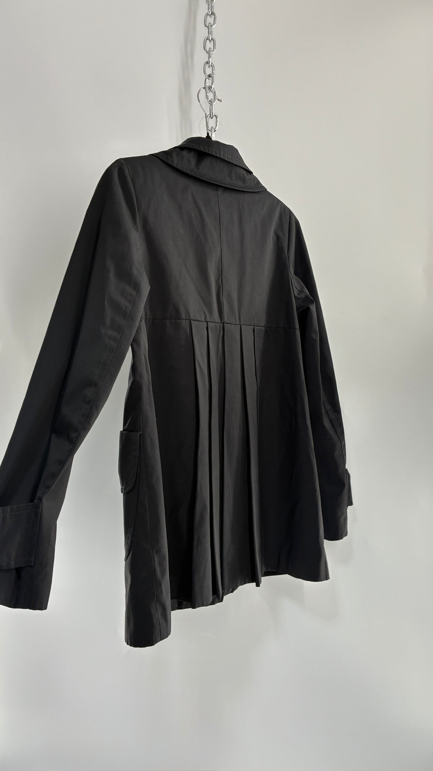 Vintage MISS SIXTY Black Jacket with Oversized Silver Buttons (Medium)