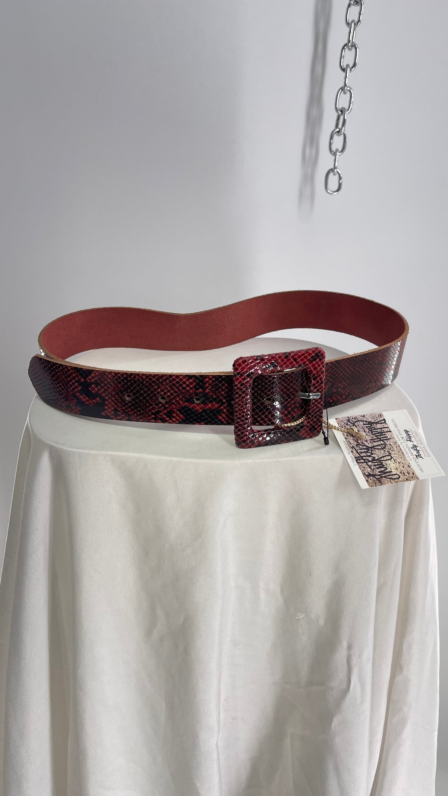 Free People Burgandy Snake Skin Pattern Leather (S/M)