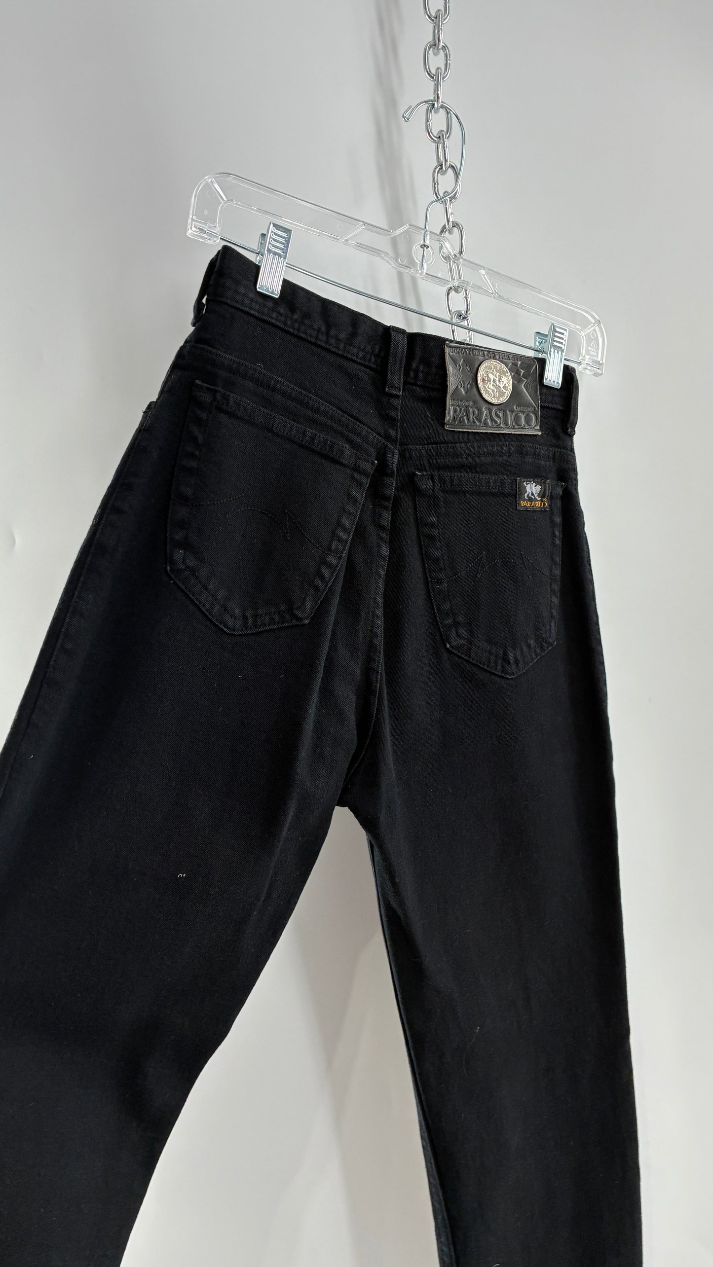 RARE Vintage PARASUCO Black Ultra High Waisted Mom Jean (29)