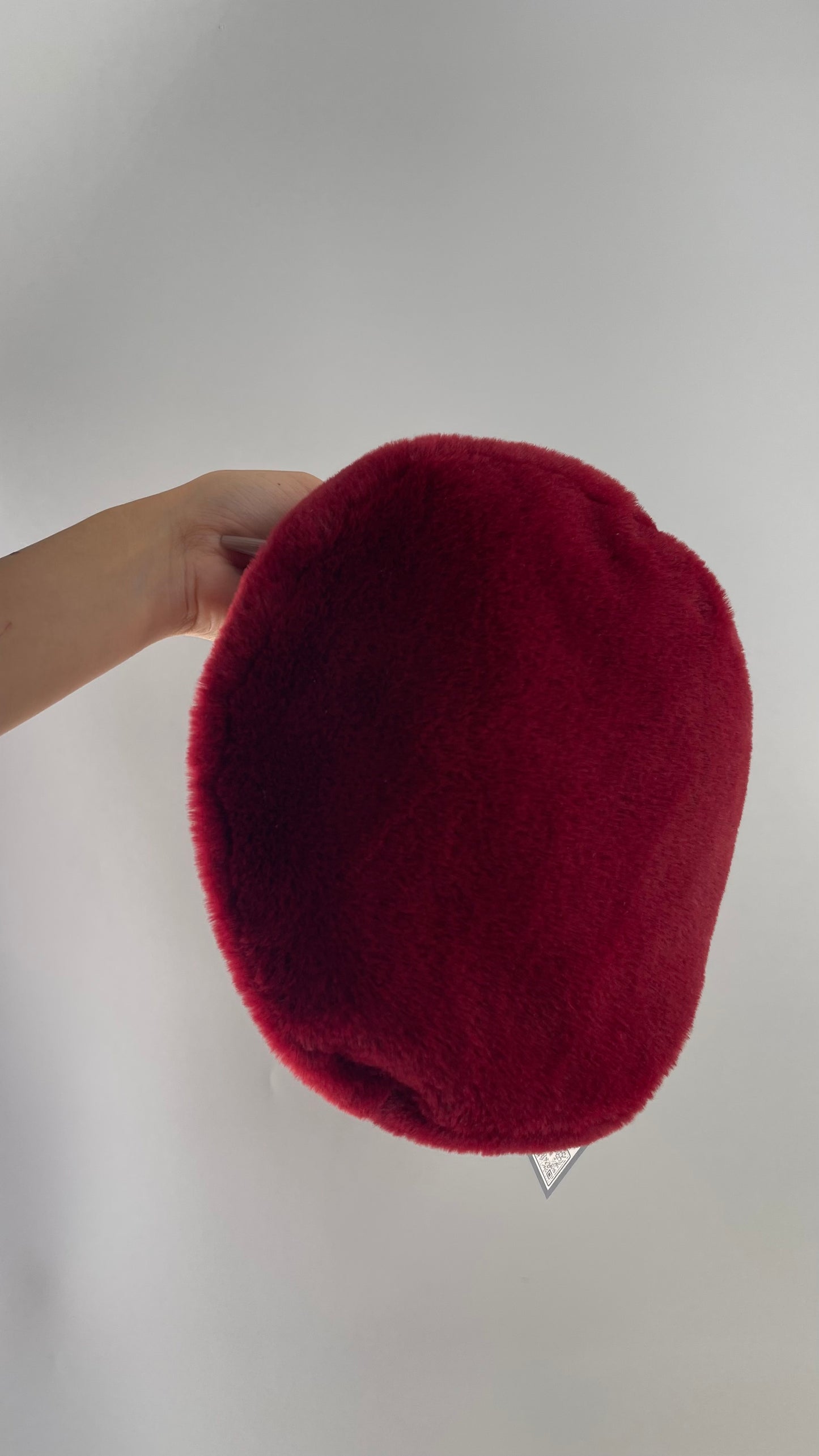 Cherry Red Fuzzy Beret