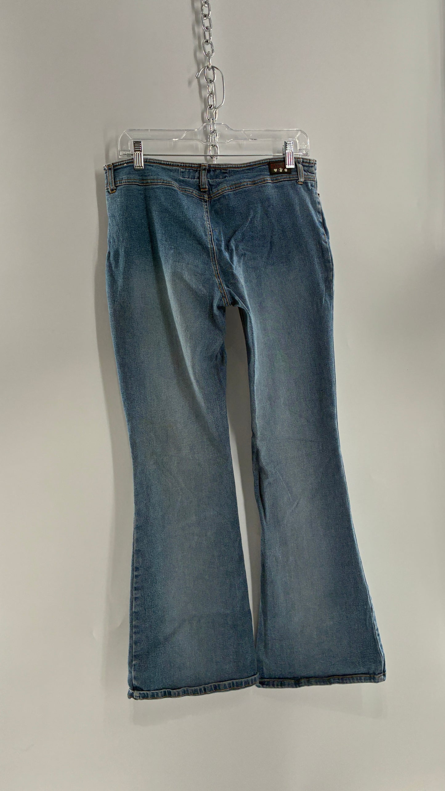 Vintage MUDD Light Wash, Low Rise Jeans with Grommet Waistband and Embroidered Florals (11)