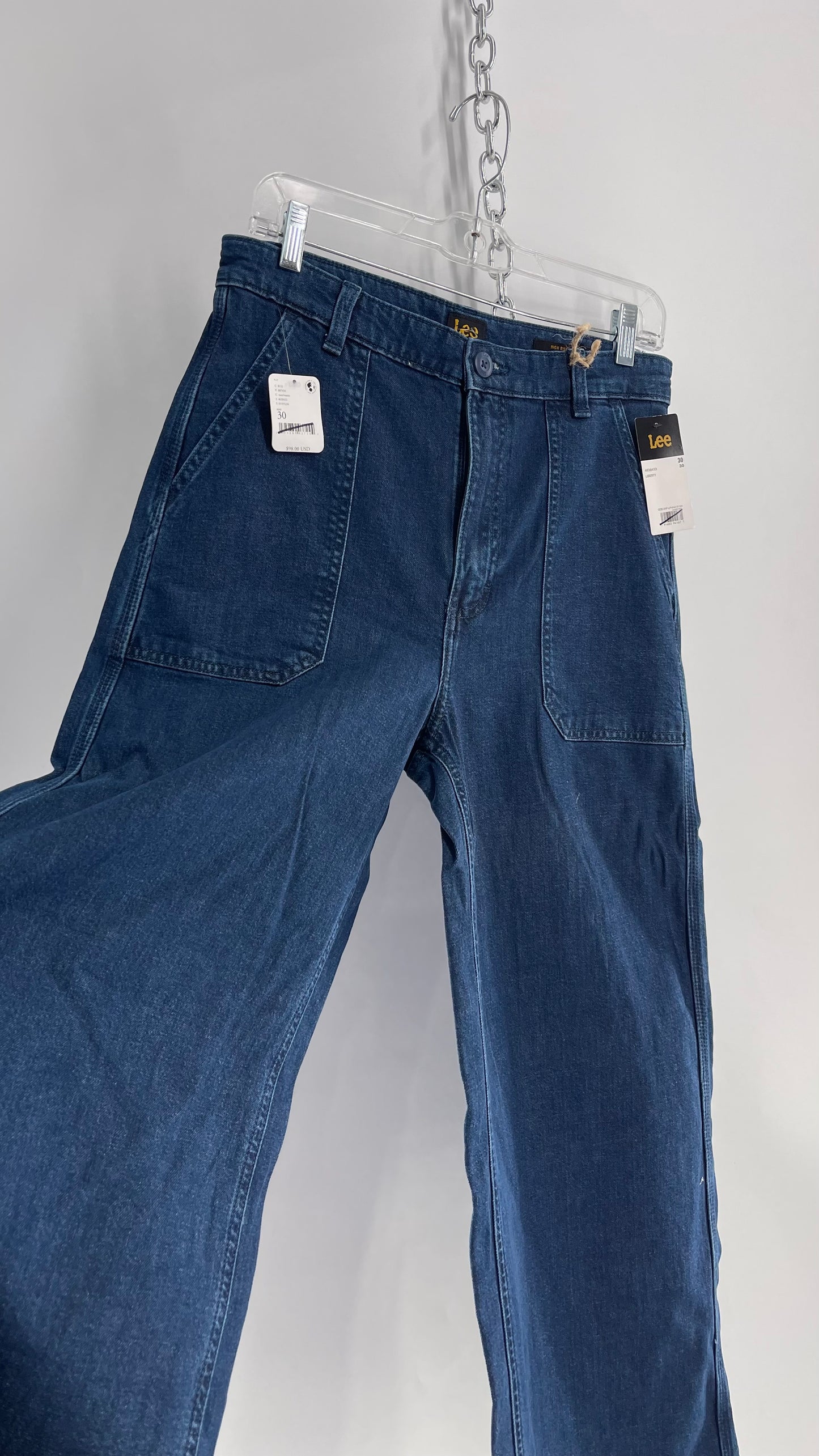 Lee X Free People Medium Wash High Rise Wide Leg Jeans with Tags Attached (30)