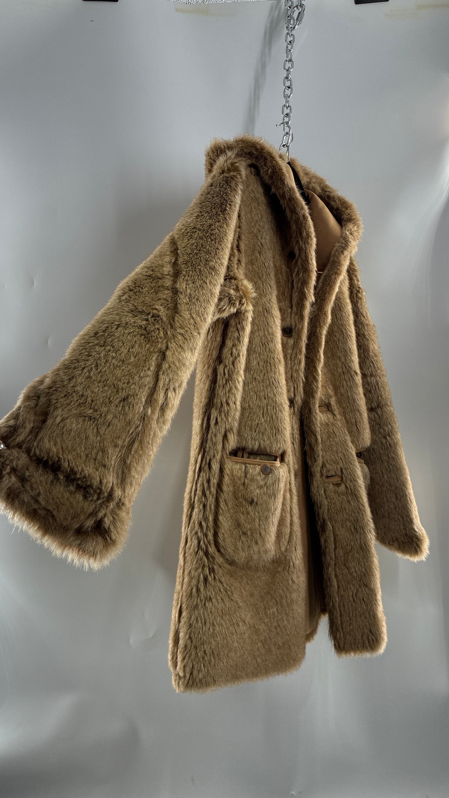 Vintage JONES NEW YORK Reversible Fur and Vegan Suede Coat (Small)