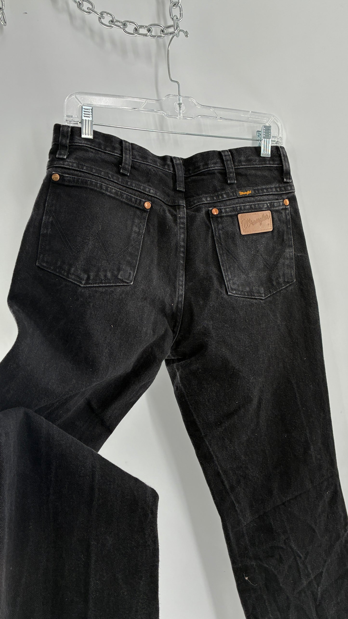 Vintage Wrangler Dark Grey Acid Washed Jeans (31x32)