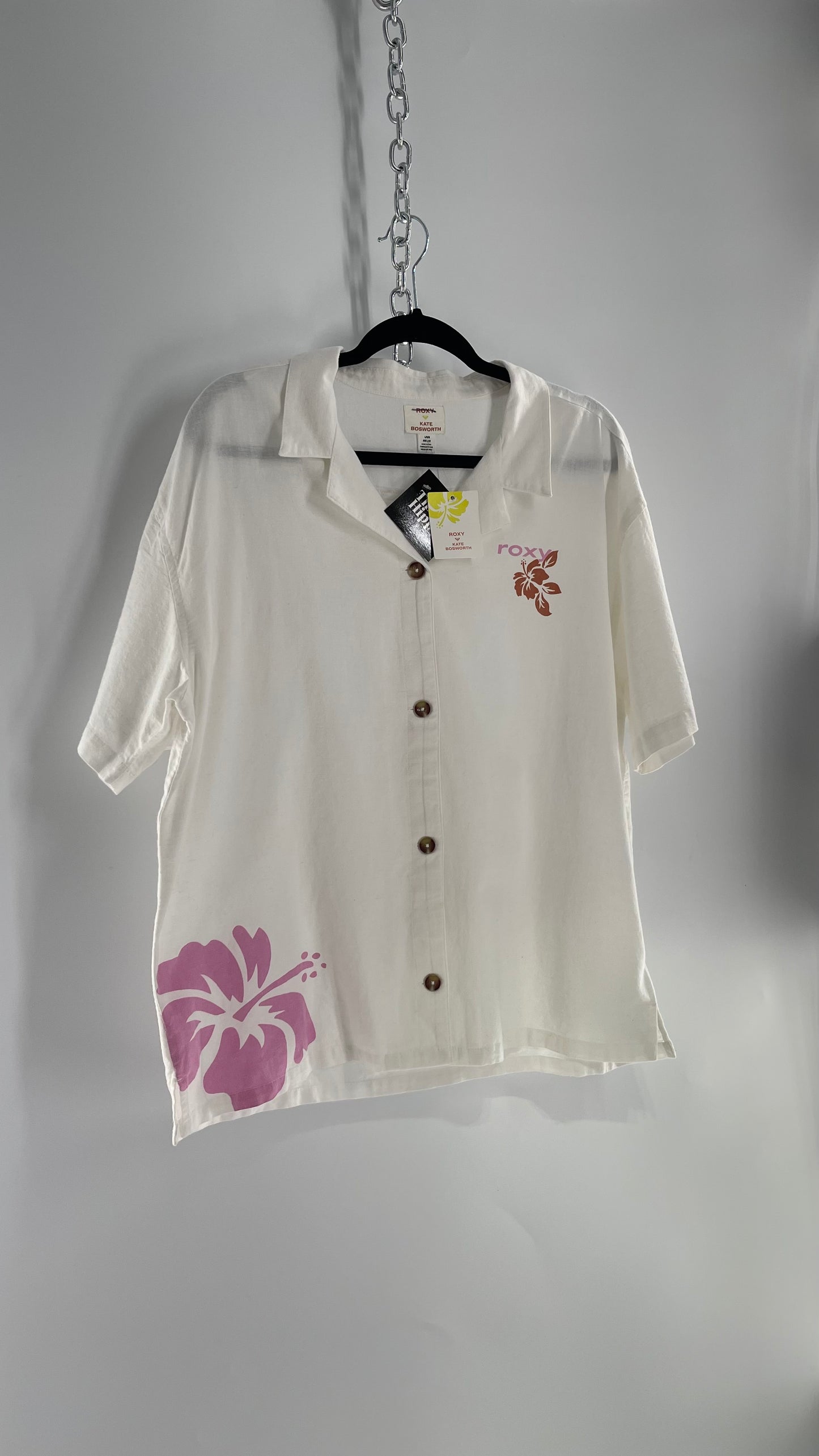 Vintage Roxy x Kate Crush Surf Kind Kate Button Down Shirt with Tags Attached (Large)