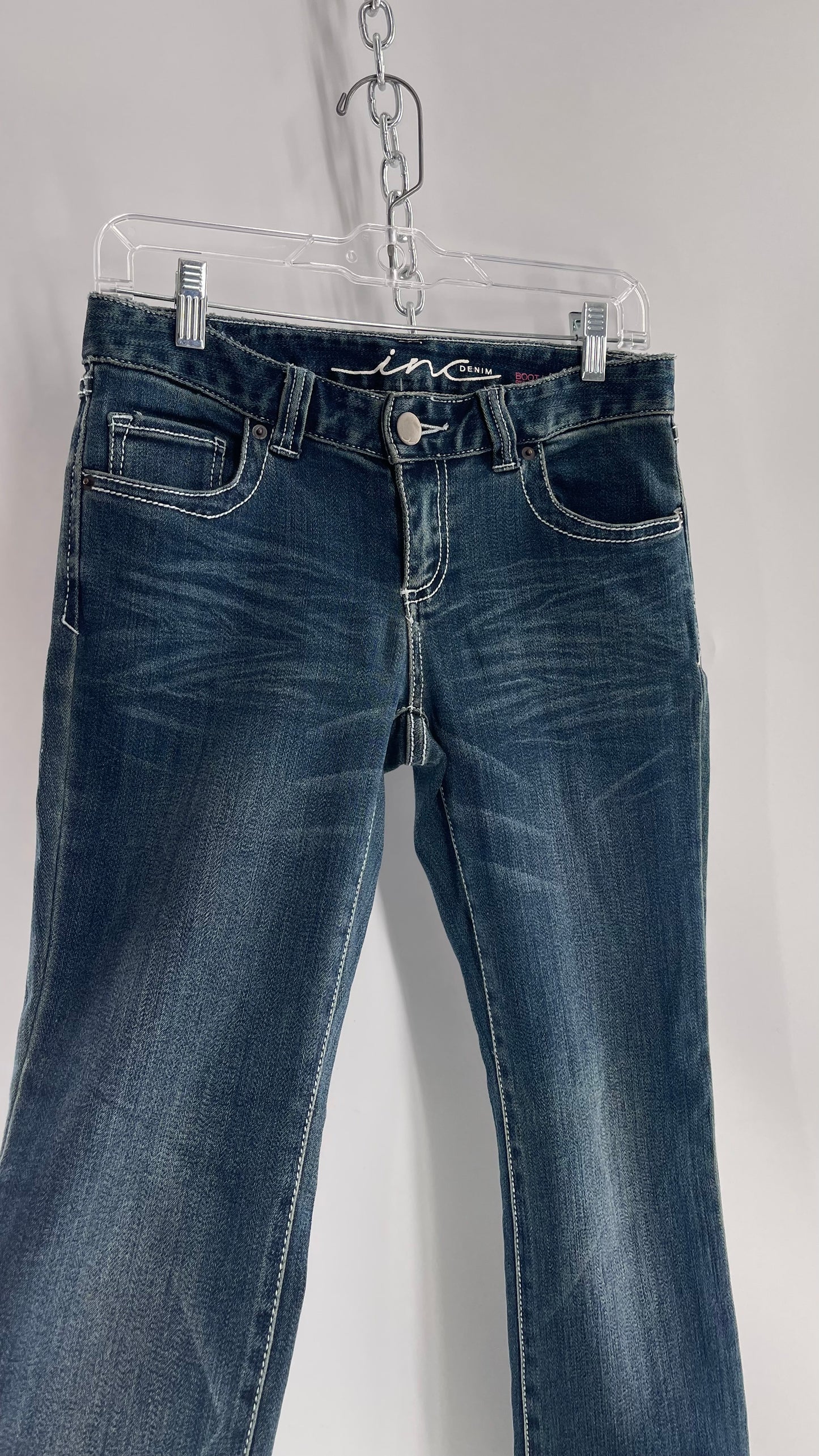 Vintage Dark Wash Denim with White Stitching (4P)