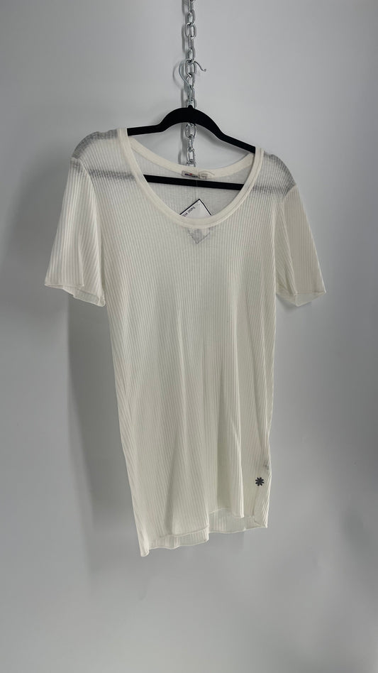 Alexa Chung Off White Knit T Shirt (Large)