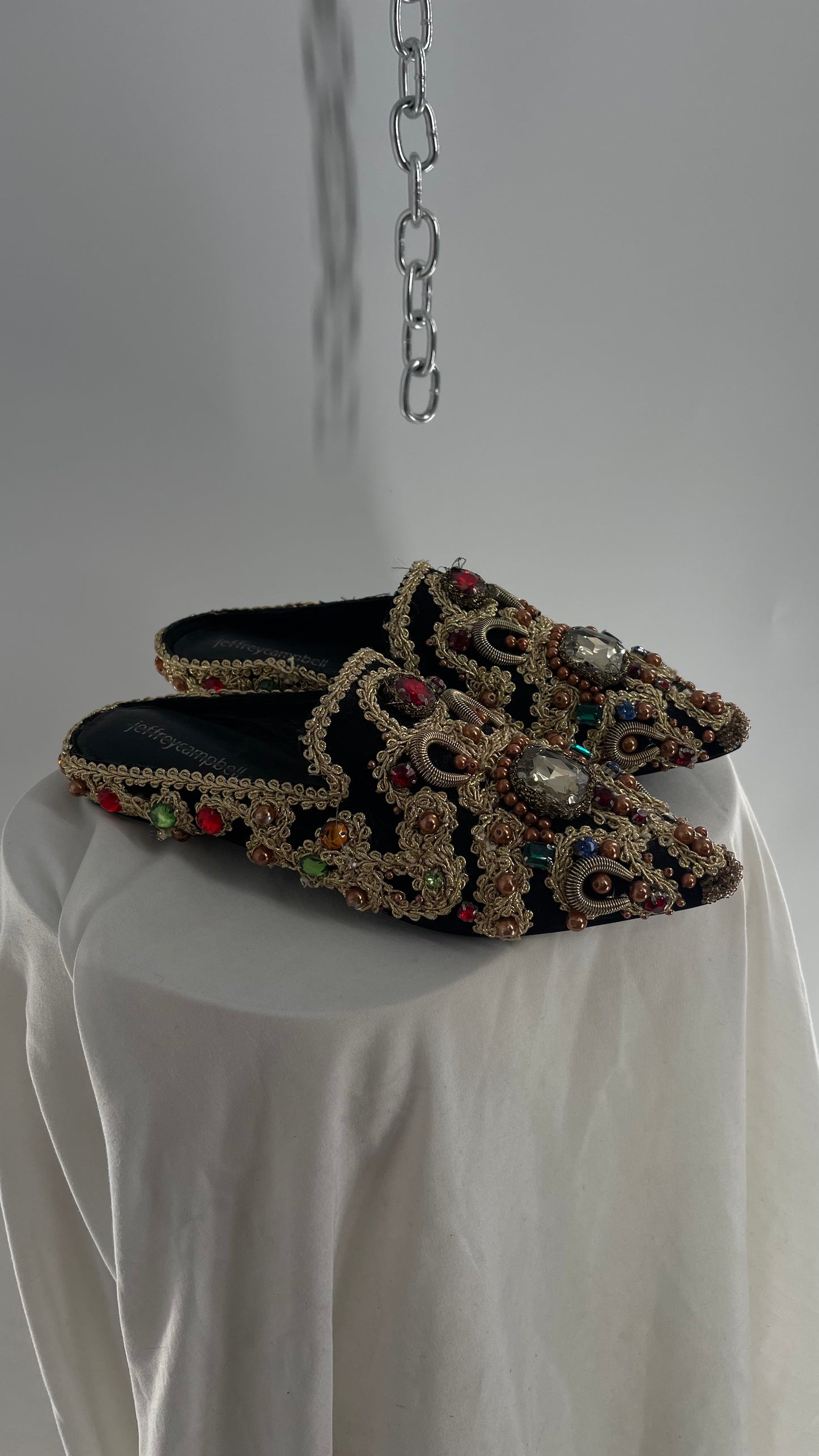 Jeffrey Campbell Sarika Embellished Pointed Mules Covered in Stones, Beads, and Embroidery  (6)