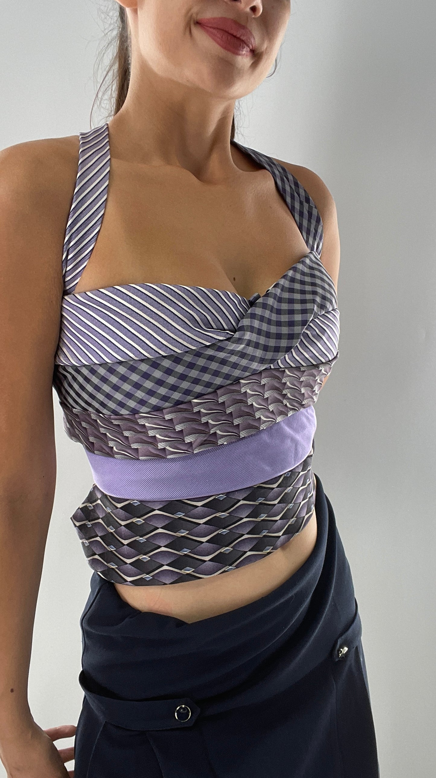 All Tied Up Custom Handmade Top Purple (One Size)