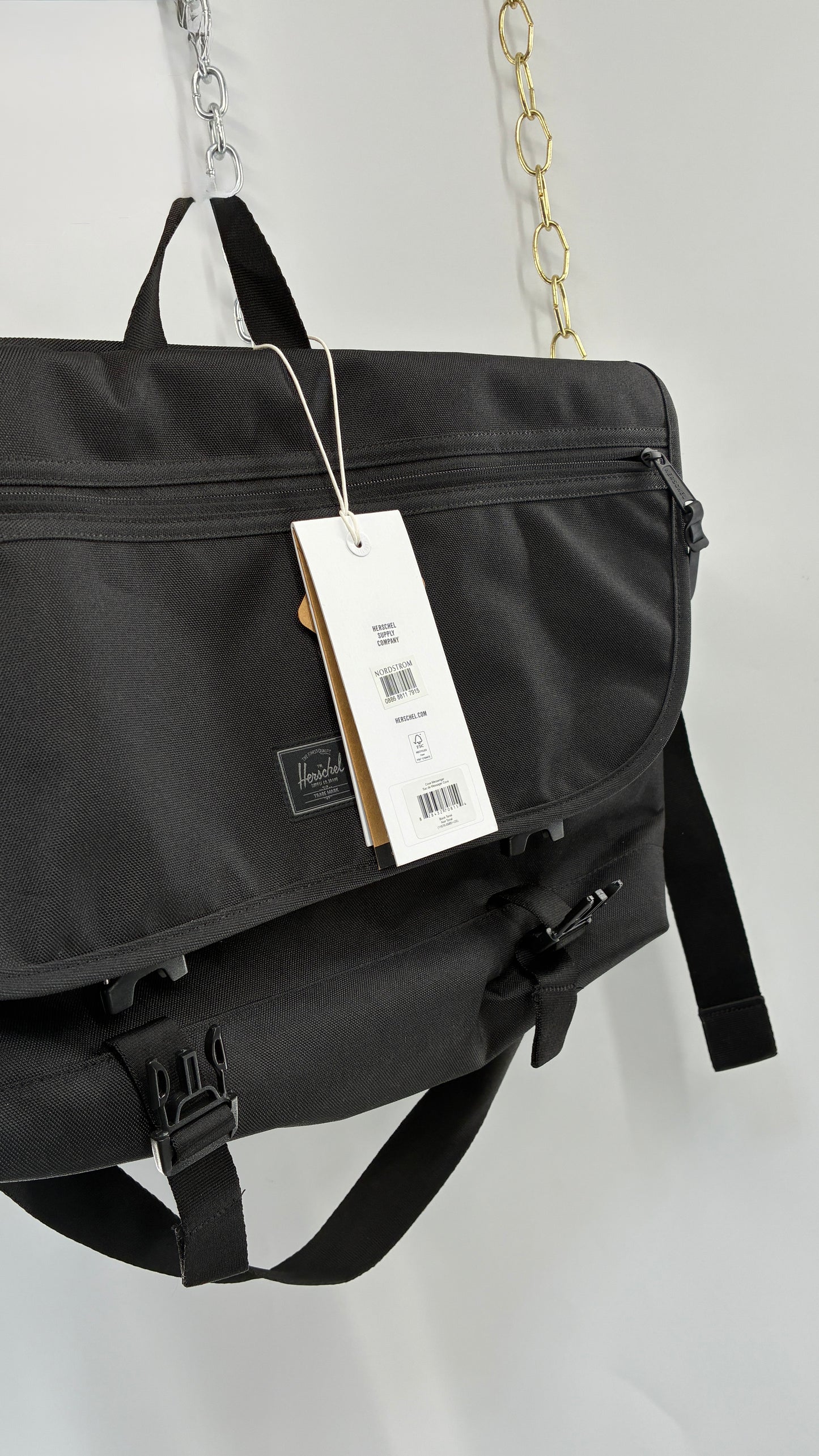 Vintage HERSCHEL Cove Black Laptop Briefcase Bag with Tags