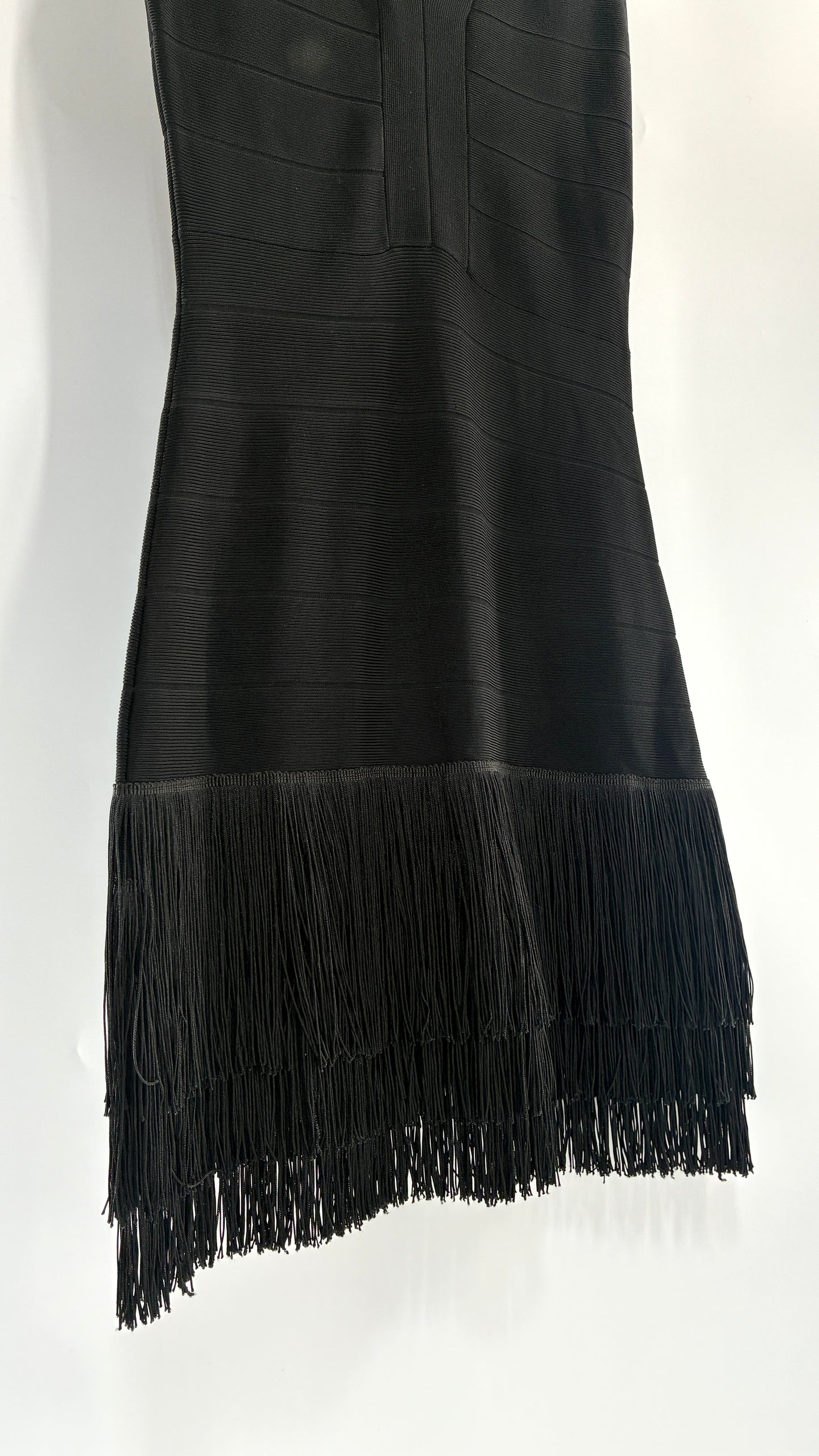 Vintage VENUS Black Bandage Mini Dress with Triple Layer Fringe Hem (10)