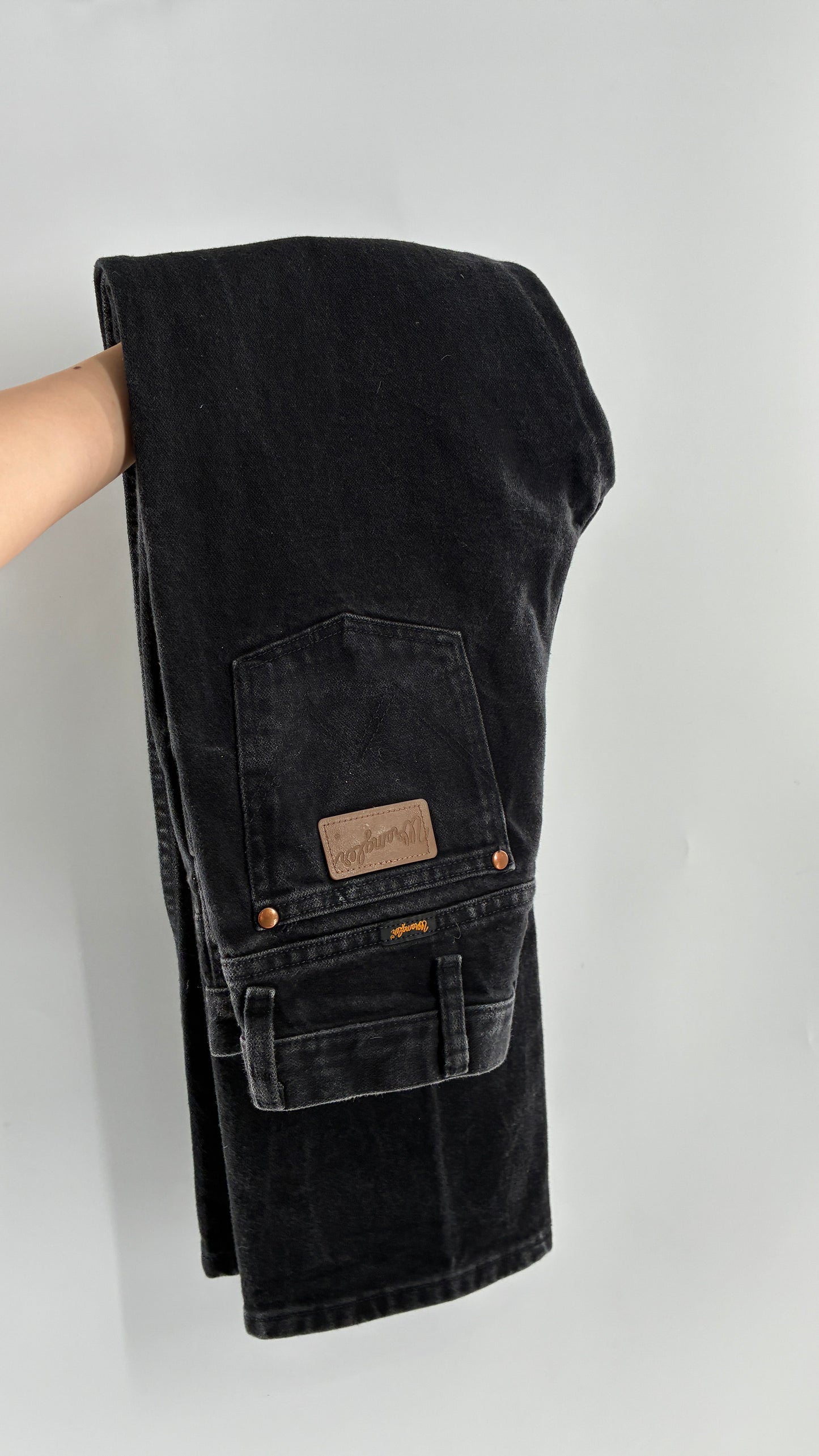 Vintage Wrangler Dark Grey Acid Washed Jeans (31x32)