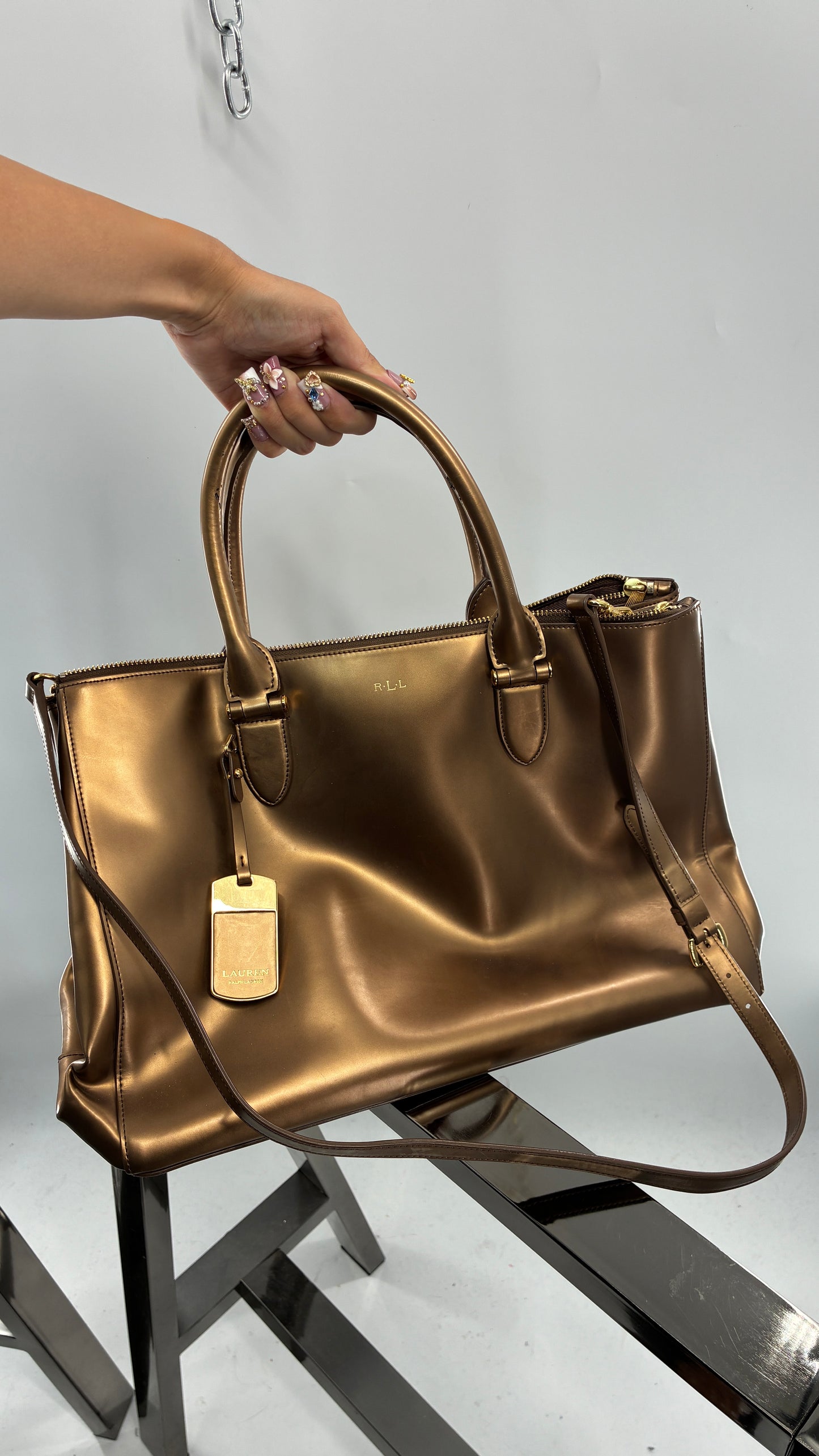 Vintage RALPH LAUREN Bronze Convertible Bag