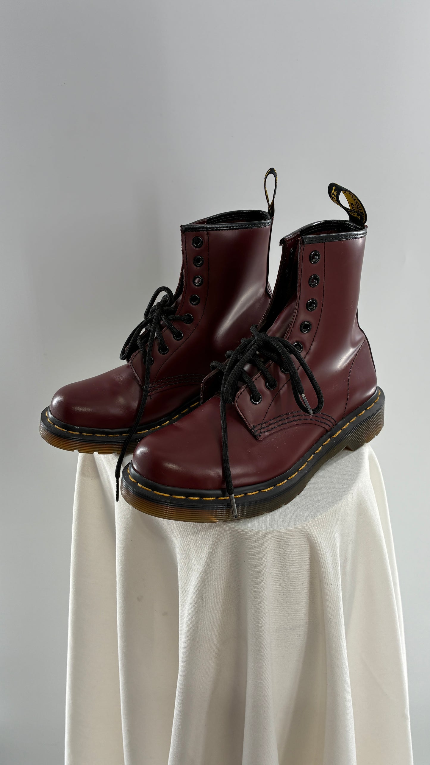Vintage Dr. Martens Burgundy Maroon Combat Boots (6L)