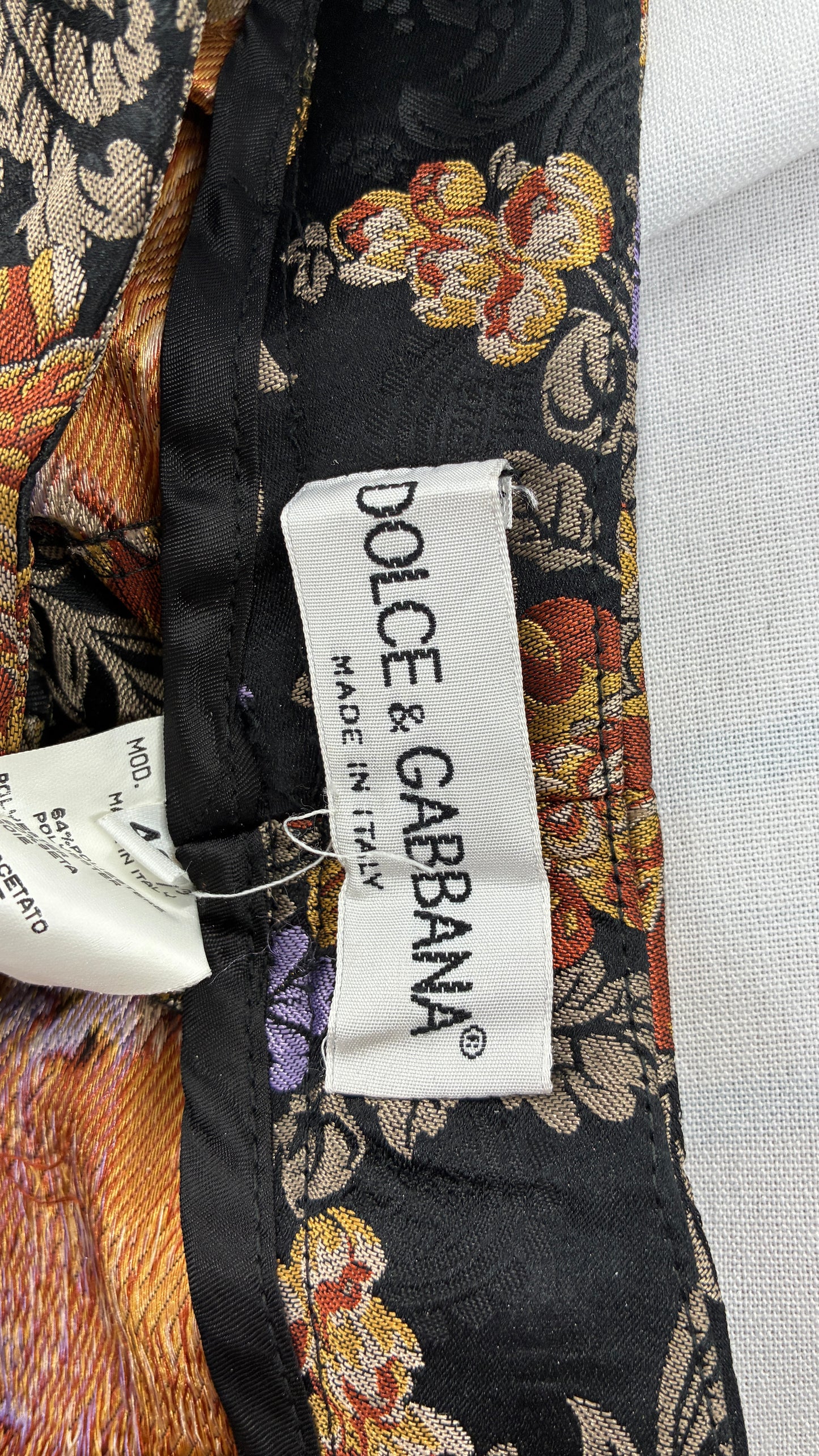 Vintage DOLCE & GABANNA Silk Black Brocade Trouser (42)