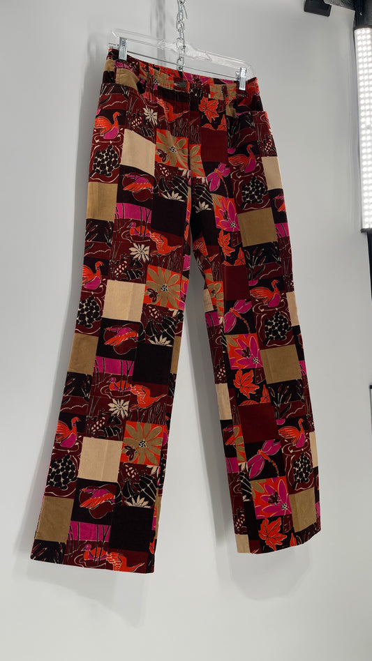 Vintage Lilly Pulitzer Multi Patterned 70s Warm Toned Corduroy Pants (4)