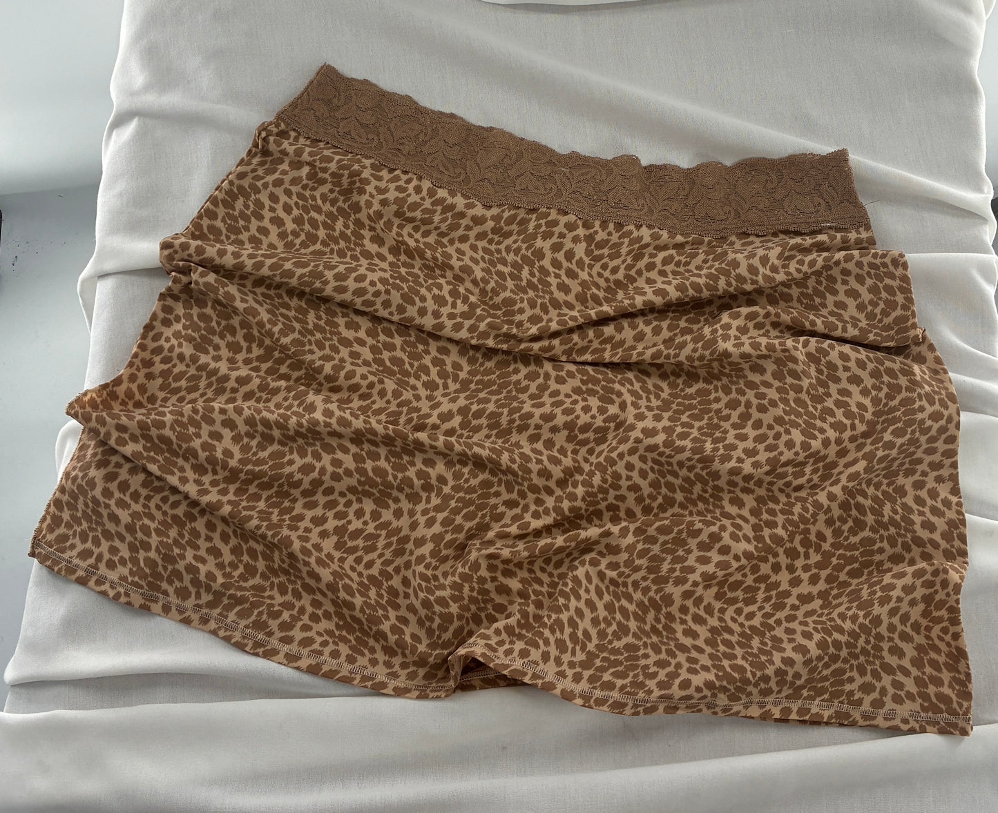 Deadstock Vintage VANITY FAIR Leopard Micro Mini Skirt with Side Slit (Large)