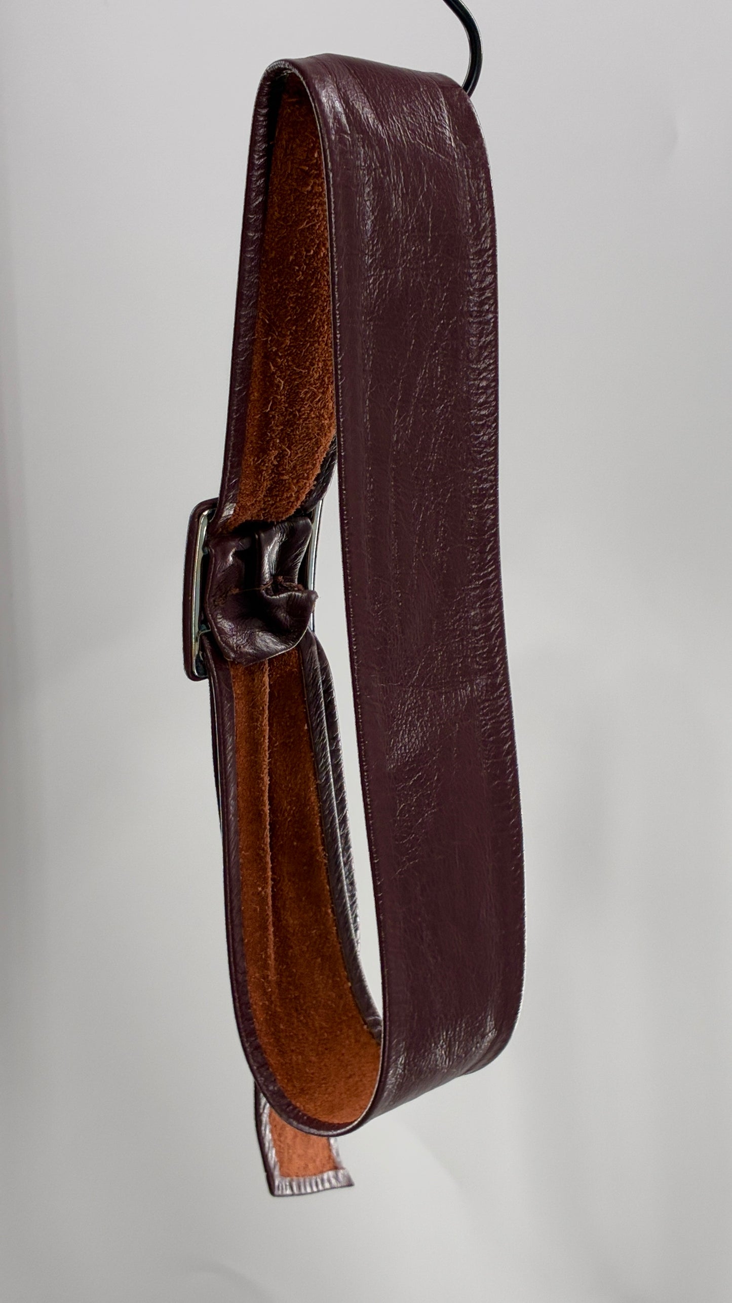 Vintage Burgundy Maroon Leather Belt (OS)