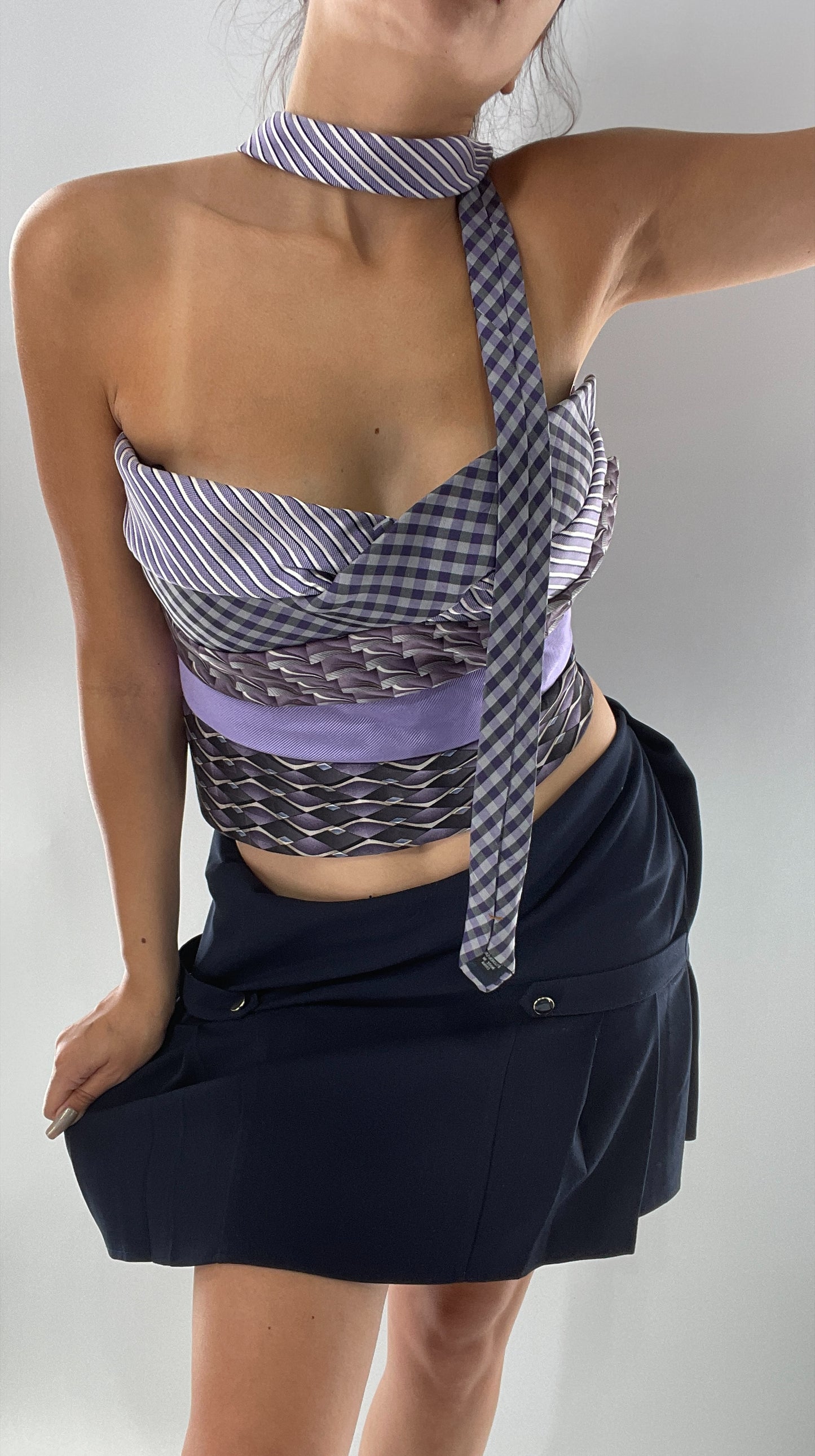 All Tied Up Custom Handmade Top Purple (One Size)