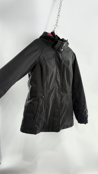 EDDIE BAUER Goose Down Black Jacket with Puffer Lining (Medium)