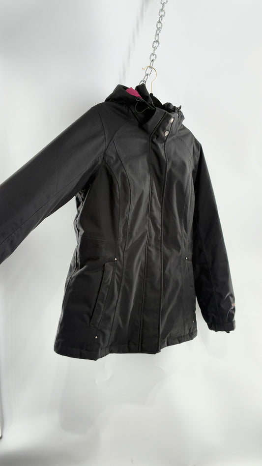 EDDIE BAUER Goose Down Black Jacket with Puffer Lining (Medium)