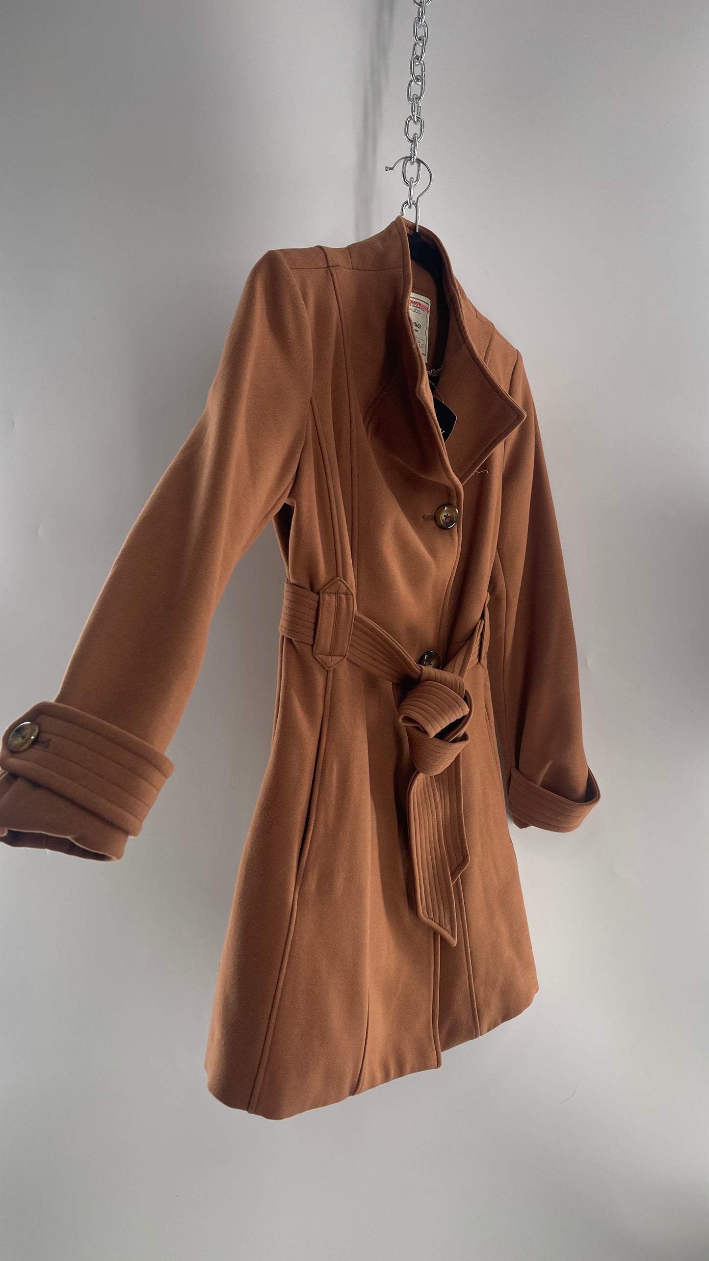 Anthropologie Cartonnier Rust/Brown Trench Coat with Satin Paisley Lining (6P)