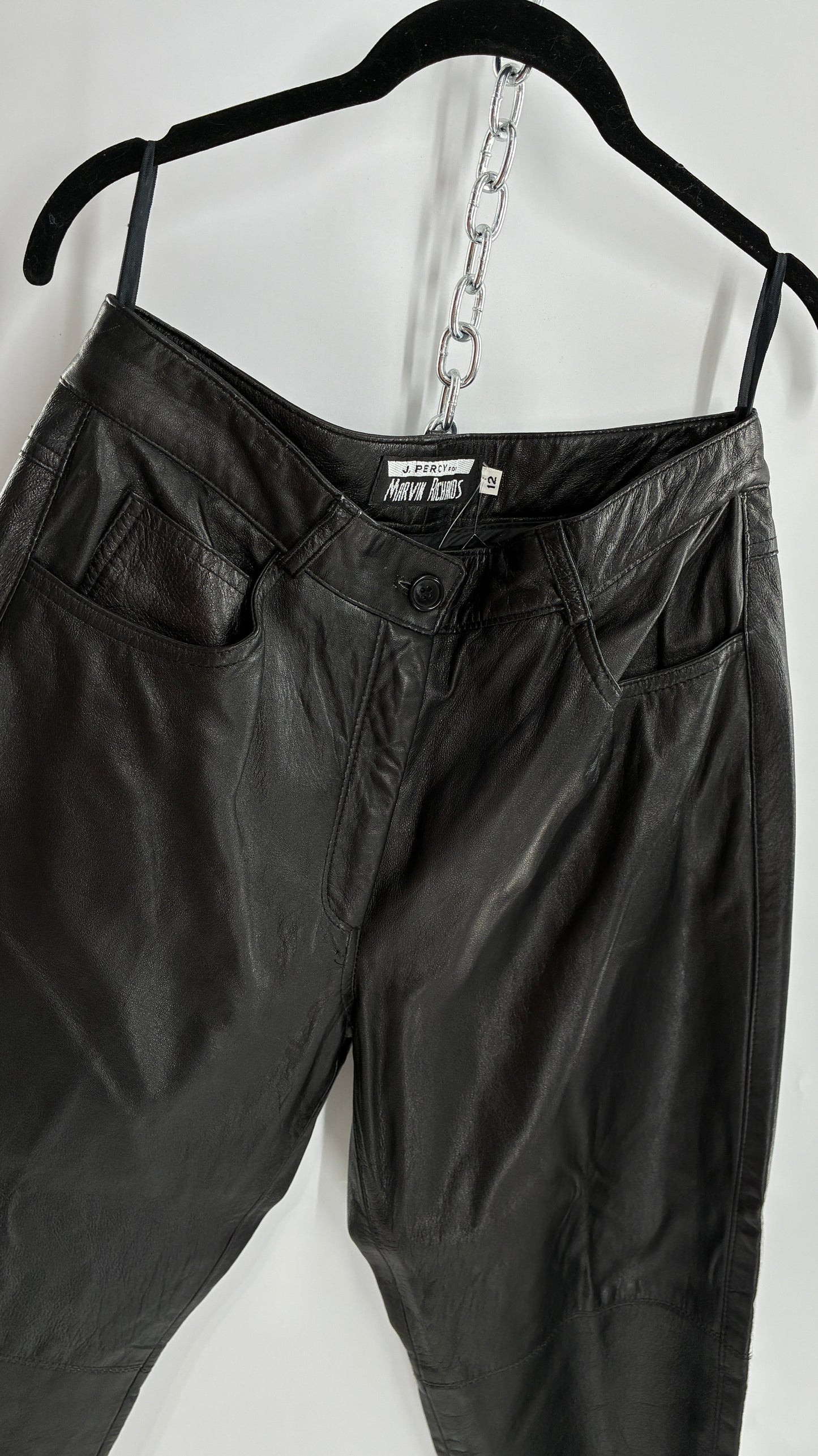 Vintage J. Percy for Marvin Richards Black Leather Pants (12)