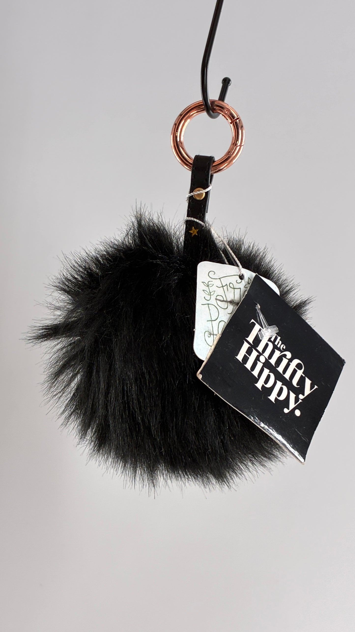 Free People Black Pom Pom Keychain
