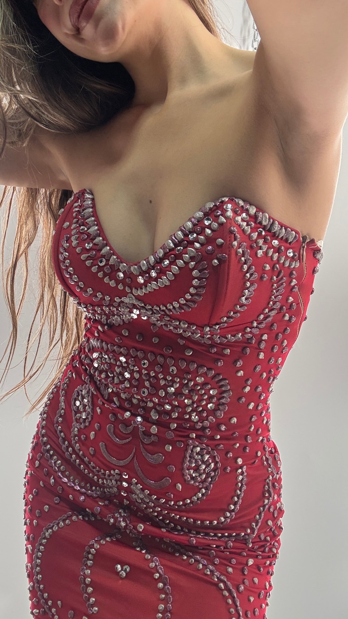 Vintage HOLT Hand Painted in MIAMI Mesh Mini Dress with Wired Corset Bust (XS)