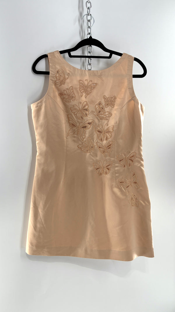 PAYAL JAIN Micro Mini Dress with Embroidered Fluttering Butterflies (Petite Medium)