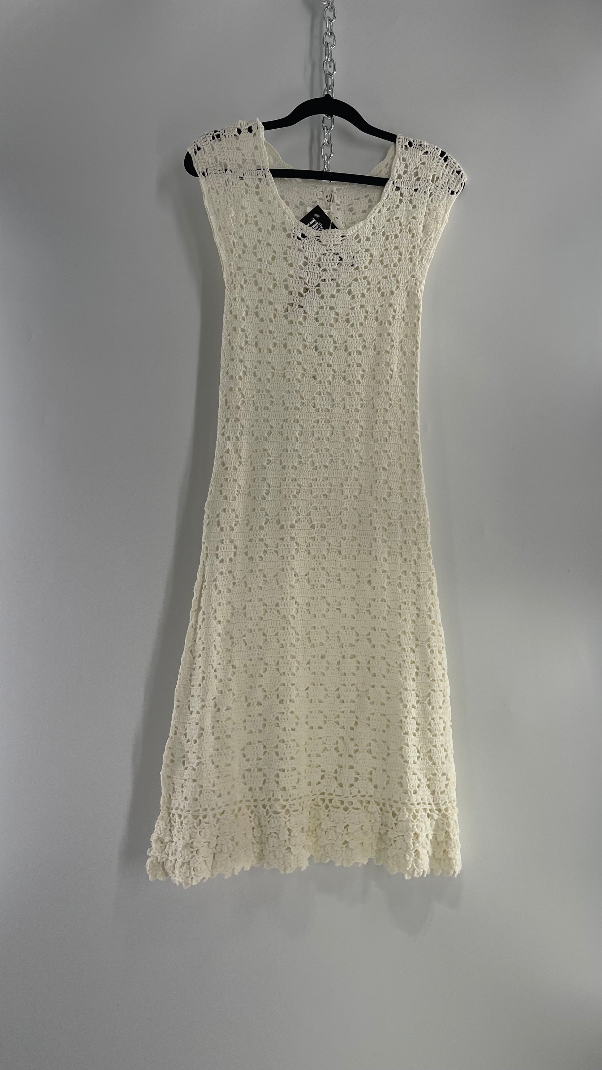 Anthropologie White Crochet Knit MIDI Dress with Tags Attached The Thrifty Hippy Anthropologie White Crochet Knit MIDI Dress with Tags Attached The Thrifty Hippy
